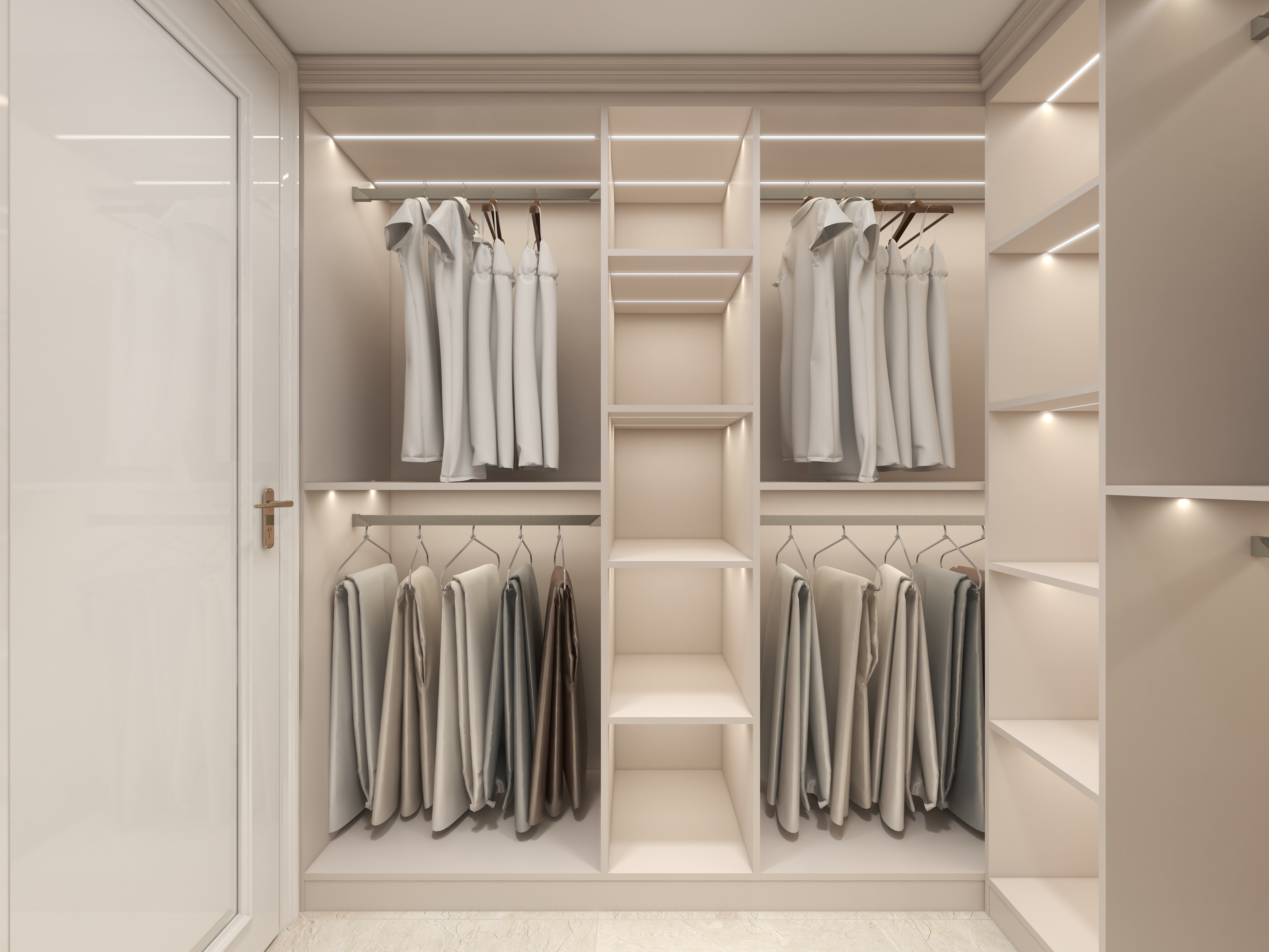 陈辉-300平方现代美式别墅地下第二层步入式衣柜装修效果图第3张