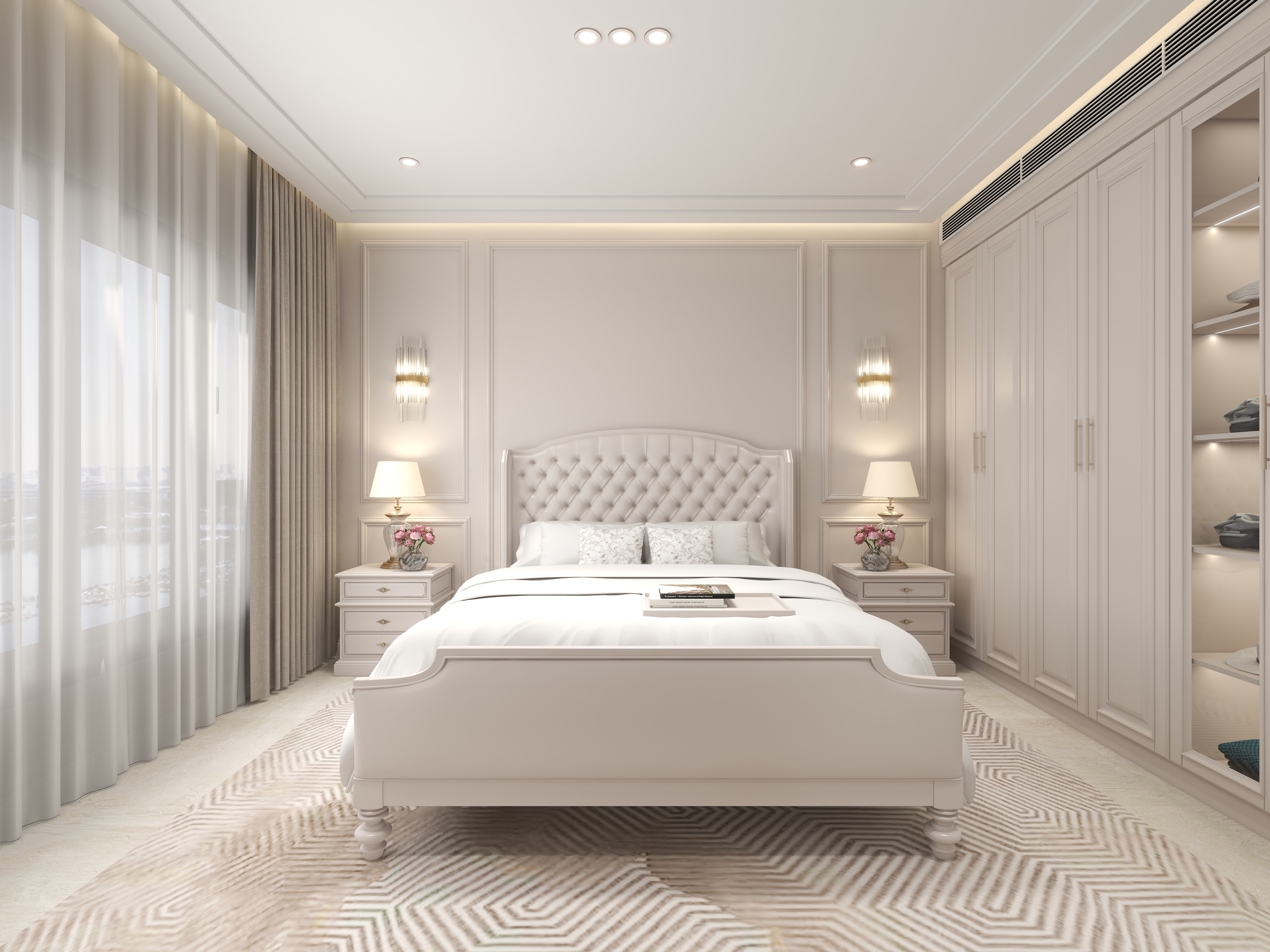 陈辉-300平方现代美式别墅三层主卧装修效果图第4张