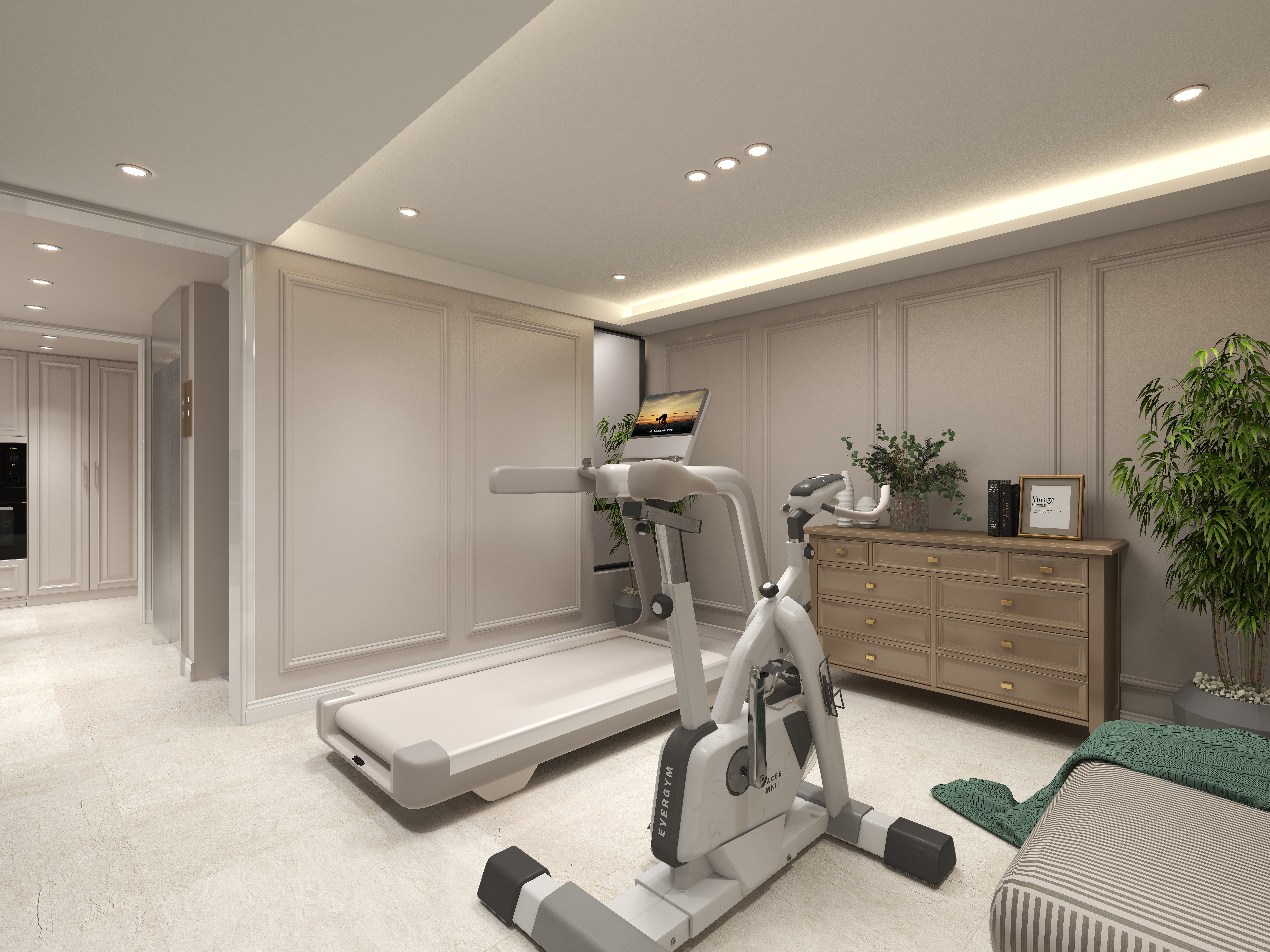 陈辉-300平方现代美式别墅地下第二层健身房装修效果图第1张