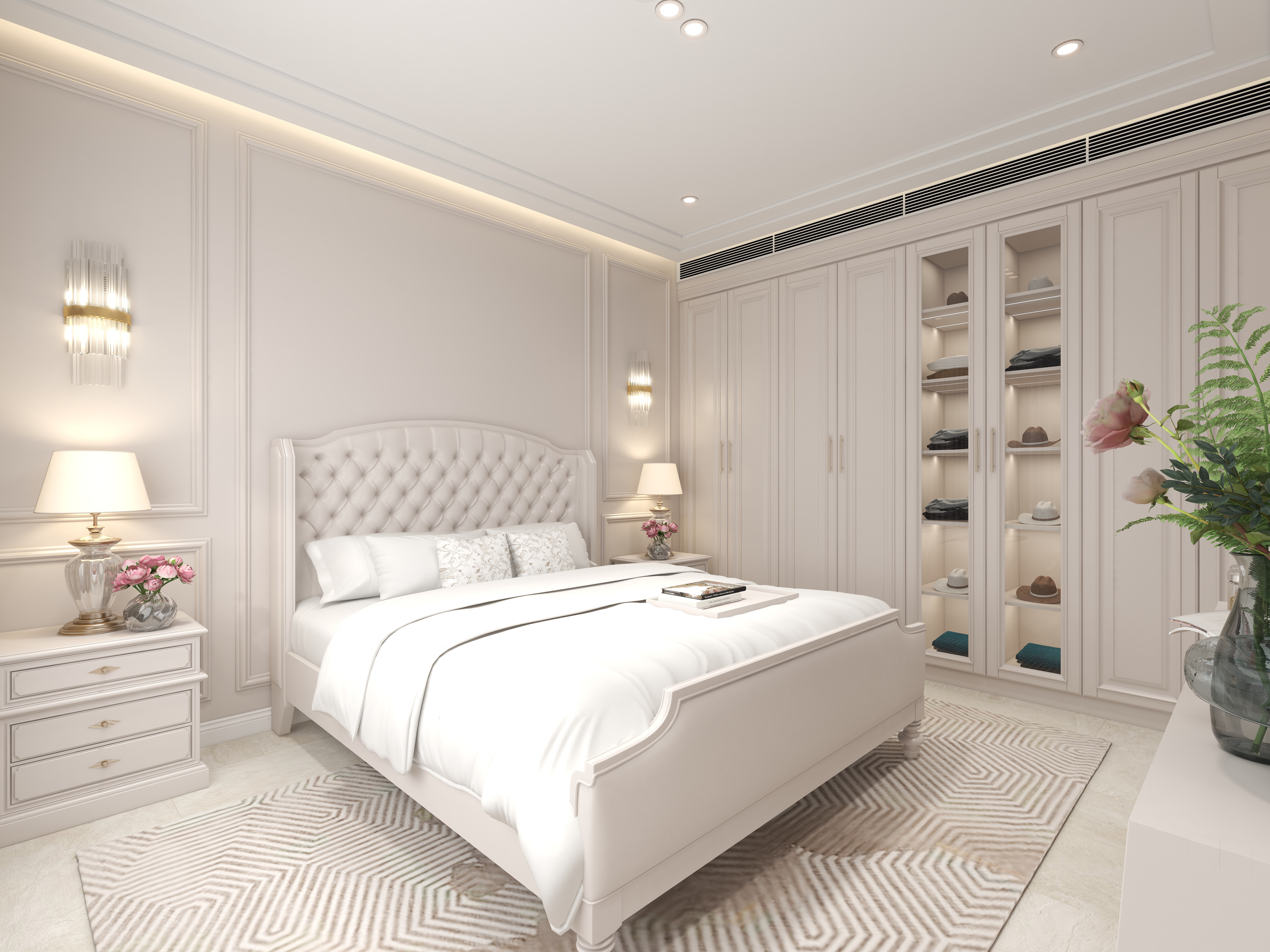 陈辉-300平方现代美式别墅三层主卧装修效果图第2张