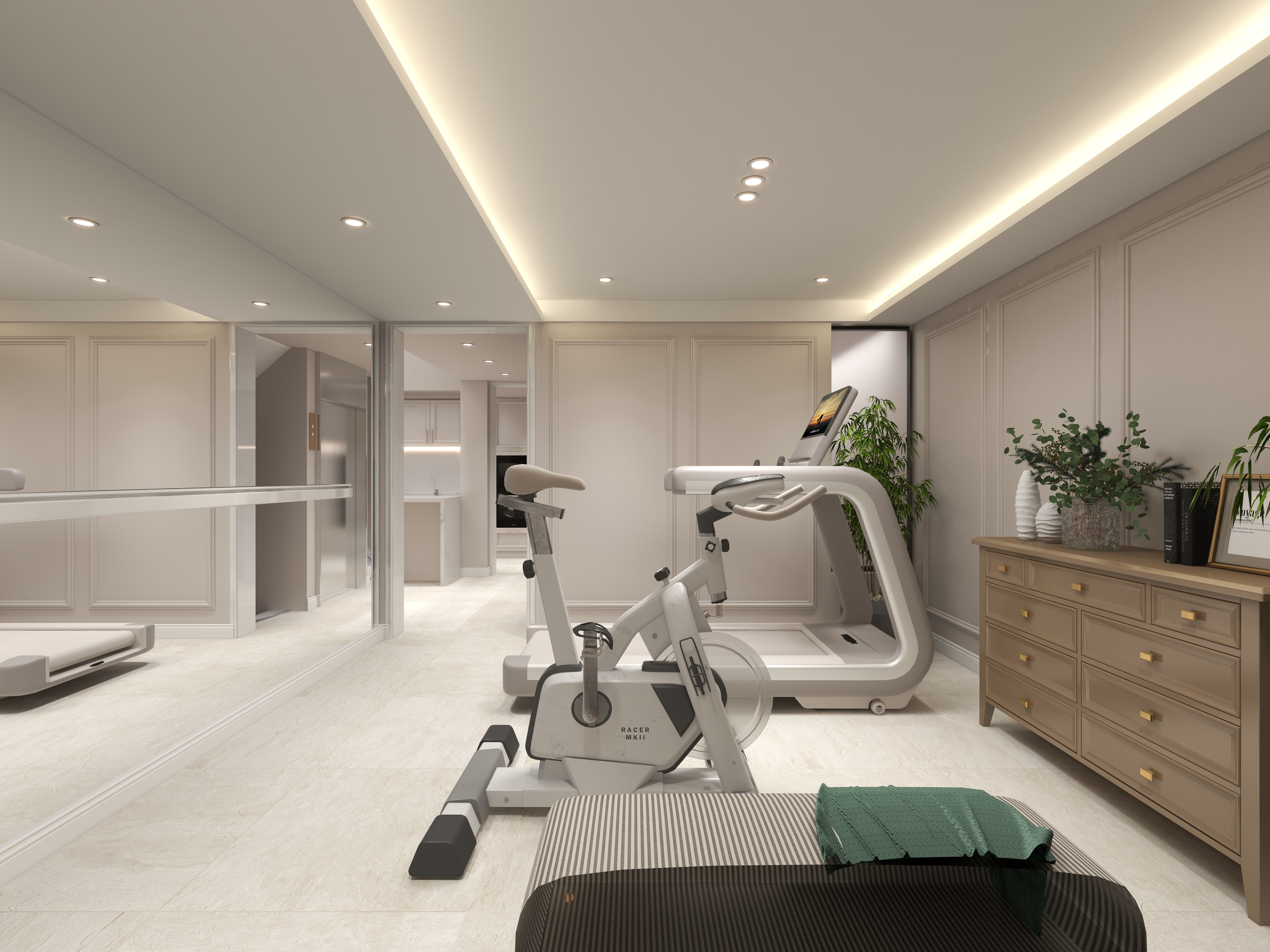 陈辉-300平方现代美式别墅地下第二层健身房装修效果图第5张