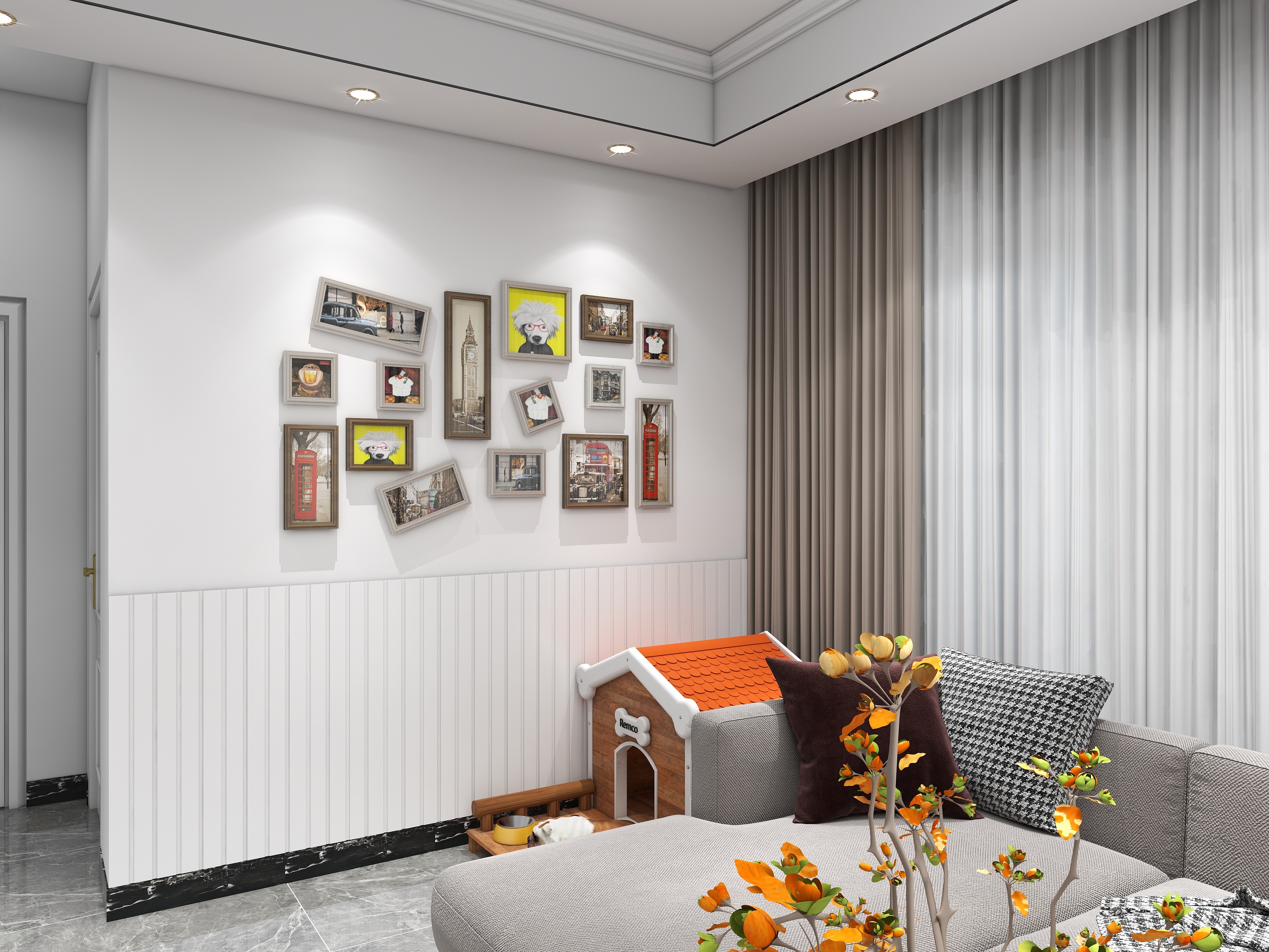 萌芽設計-瑞和园89.50㎡B户型3室2厅1卫装修效果图