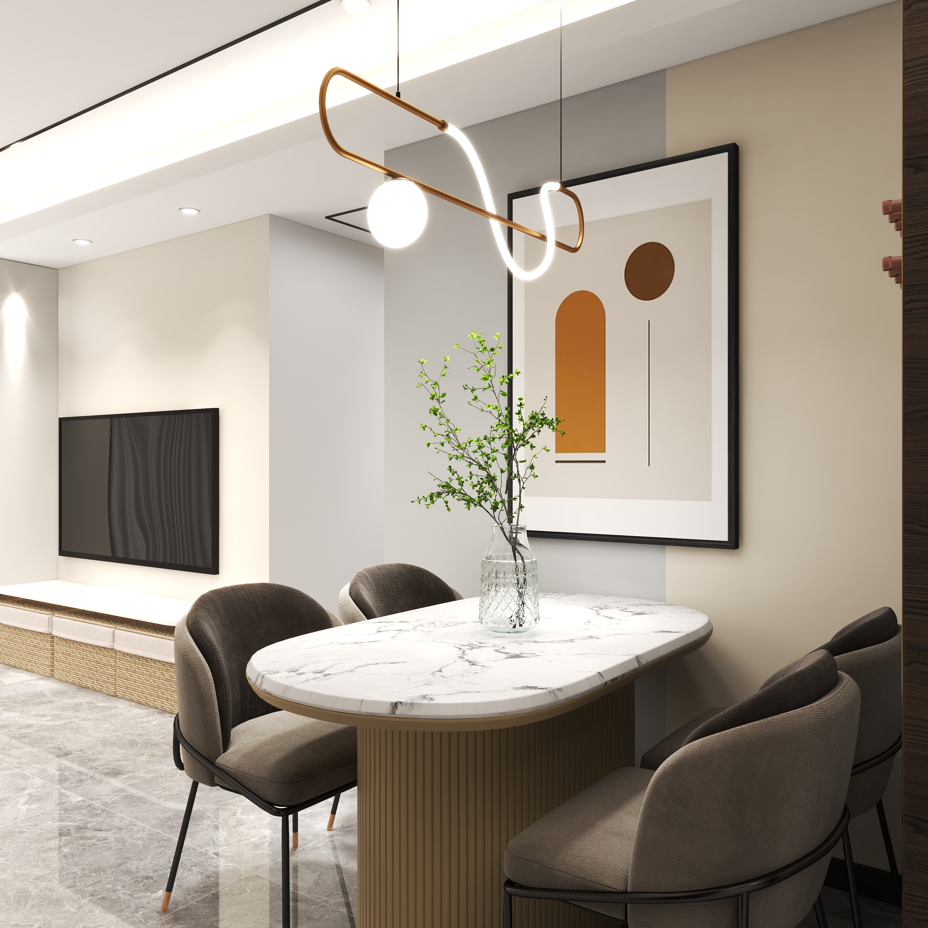 莫坤玲-77平柔美简约风-装修设计方案