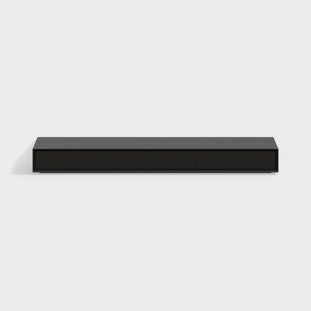 Morami Soporte de TV rectangular negro Consola de madera con 3 cajones para TV hasta 78"