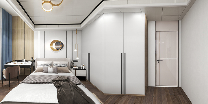 浮鲫设计曹叁肆-【浮鲫1】临海别墅主卧墙咔设计-装修设计方案