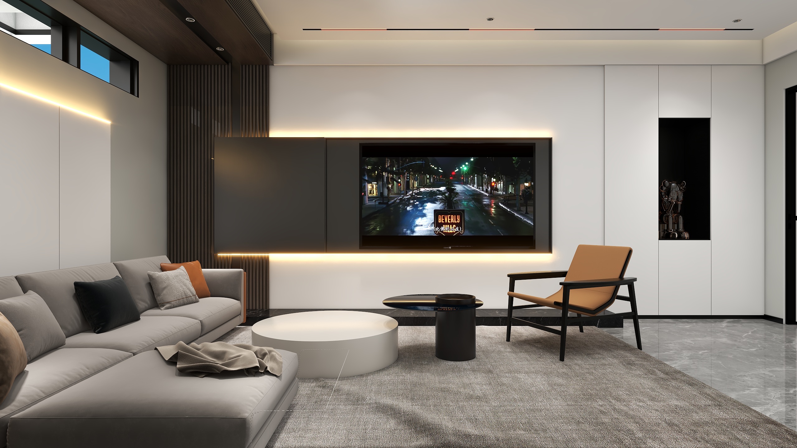 林连杰-现代黑白灰装修效果图