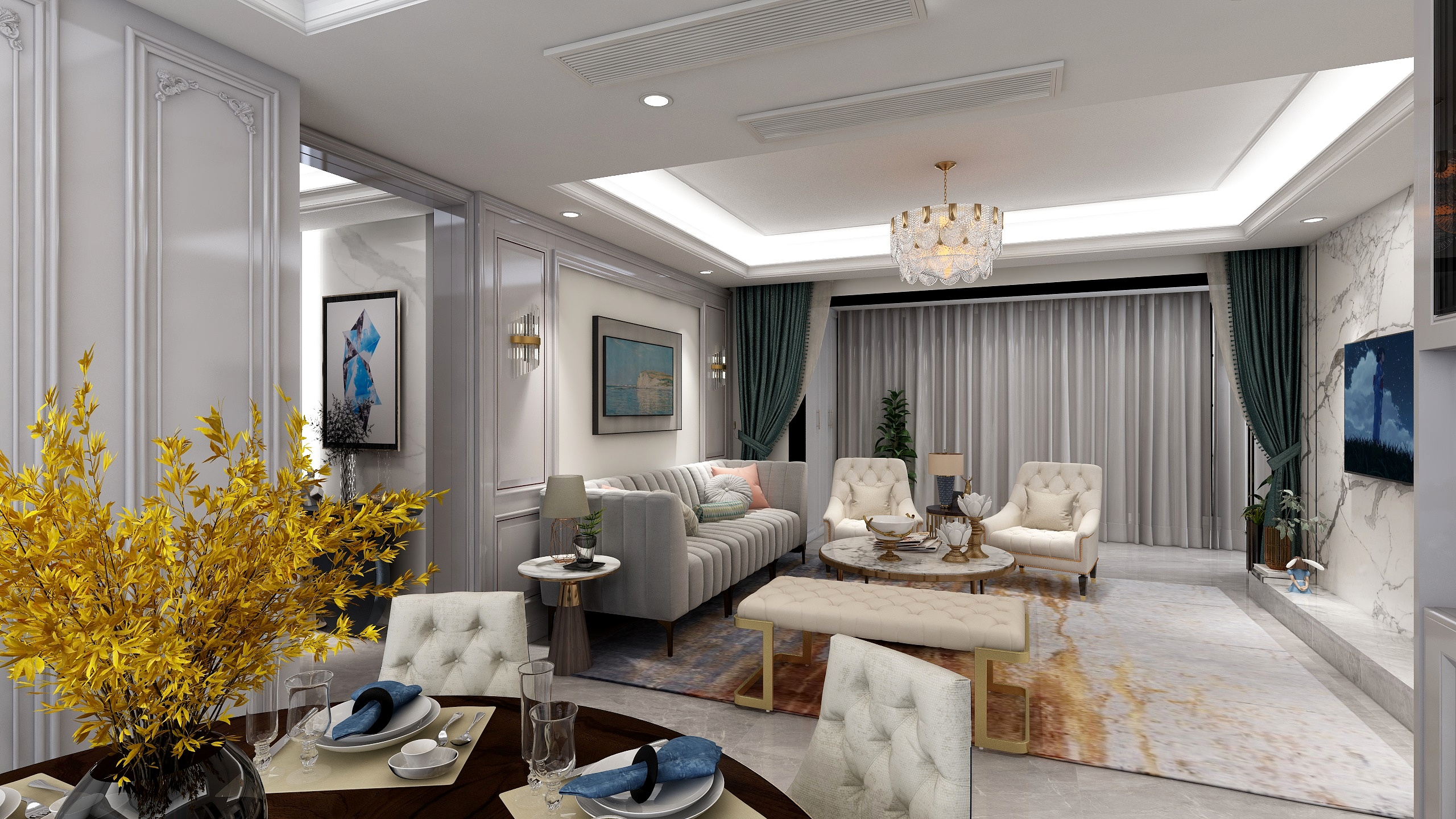 A布-保利融侨时光印象美式轻奢-装修设计方案