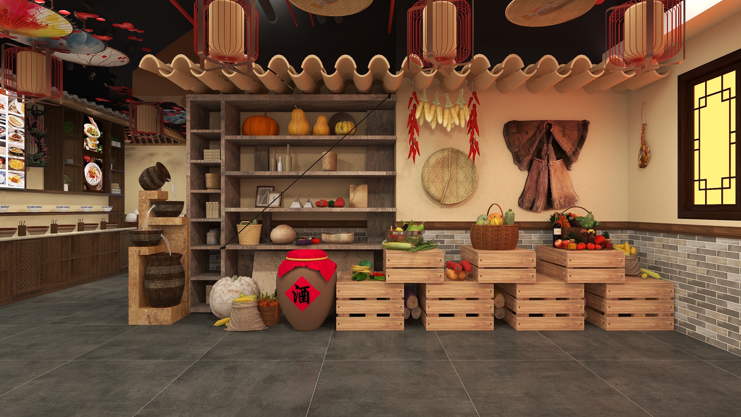 燕子I设计-（破旧风）湘菜馆-装修设计方案