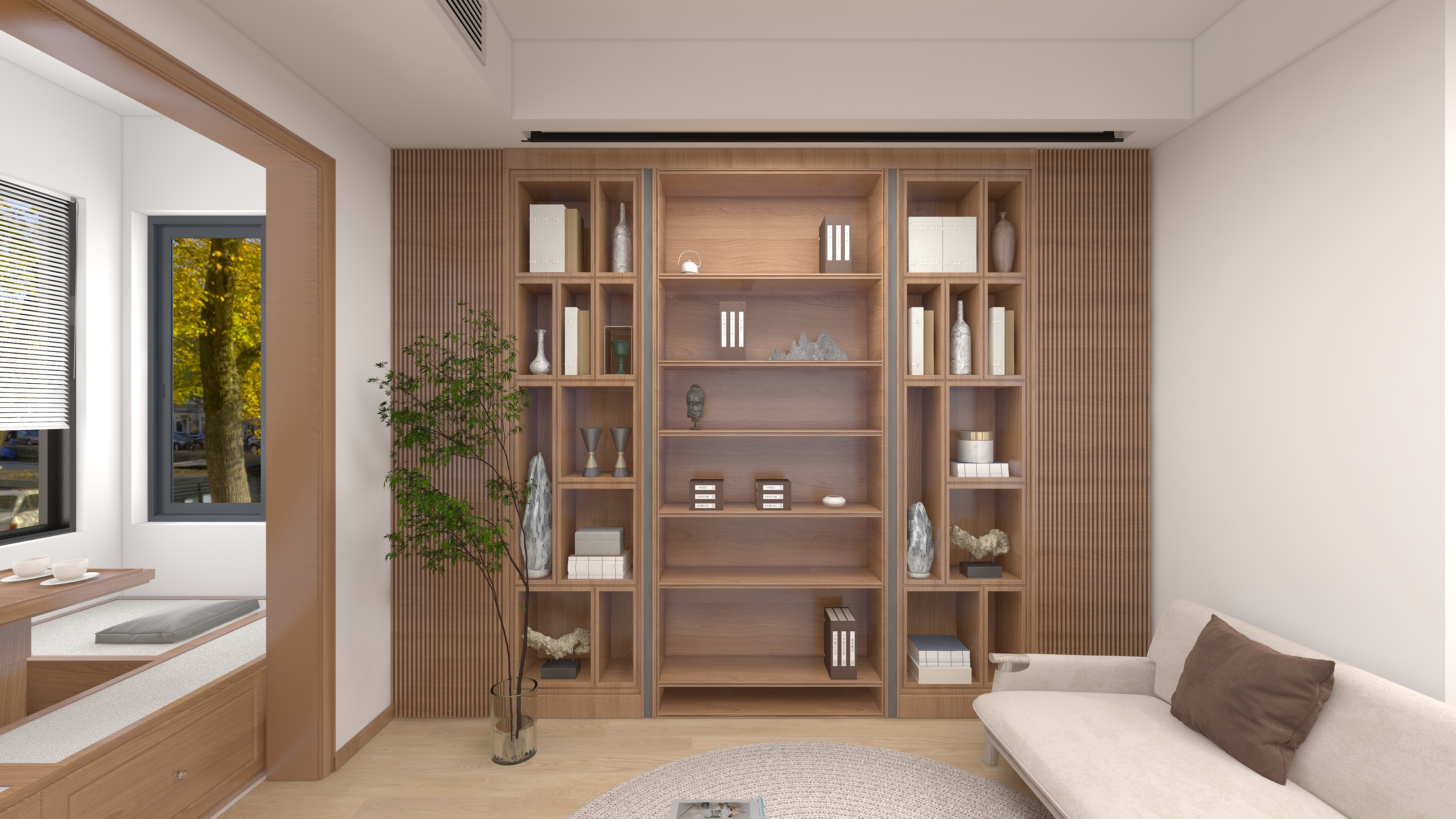 绿通国际设计-原木风小户型两房设计装修效果图