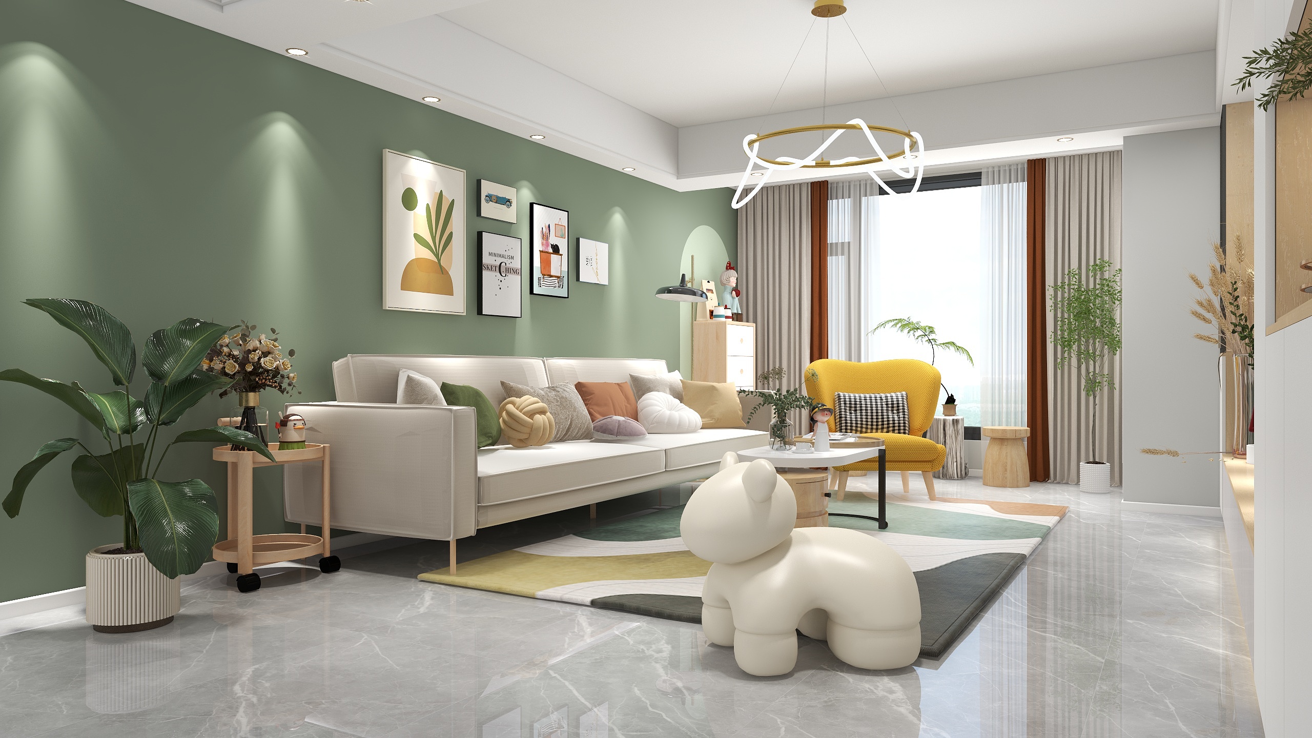 王思力-142平三居--苗城别苑--北欧风装修效果图