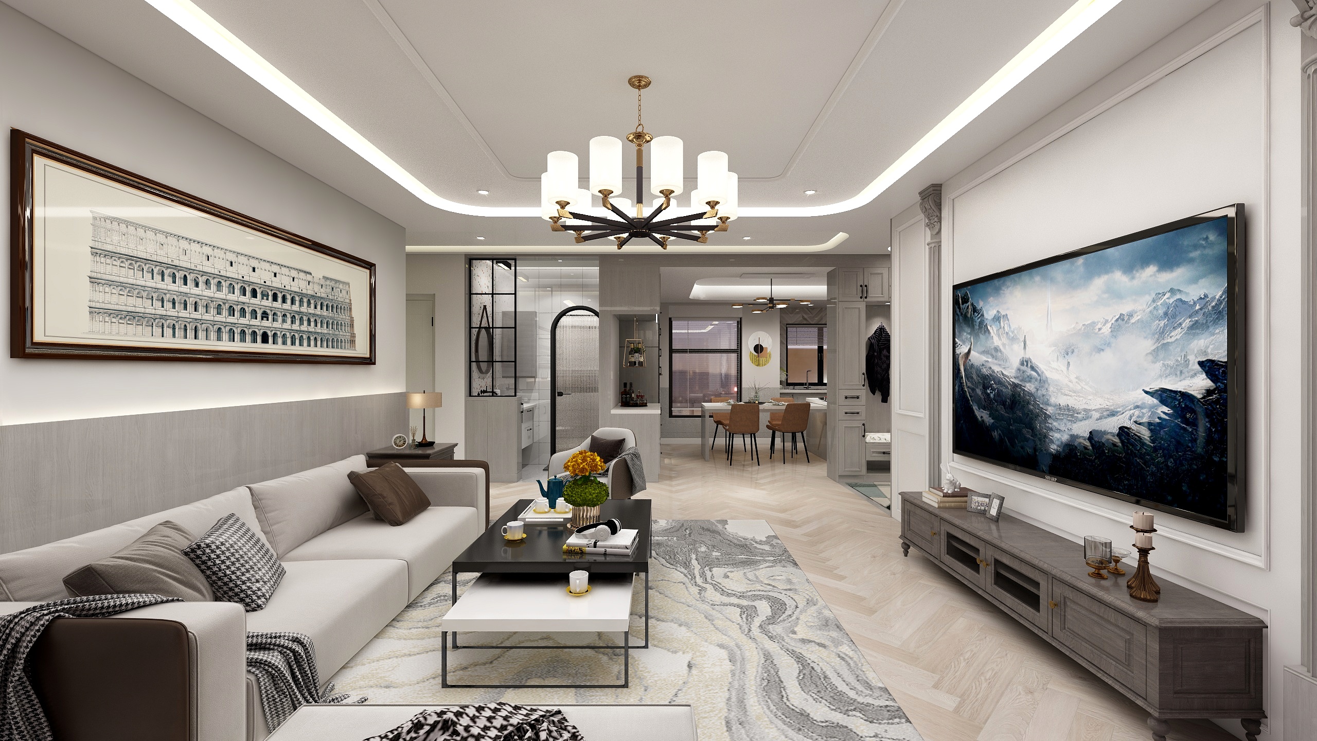 大大大顺子-美式三居-装修设计方案