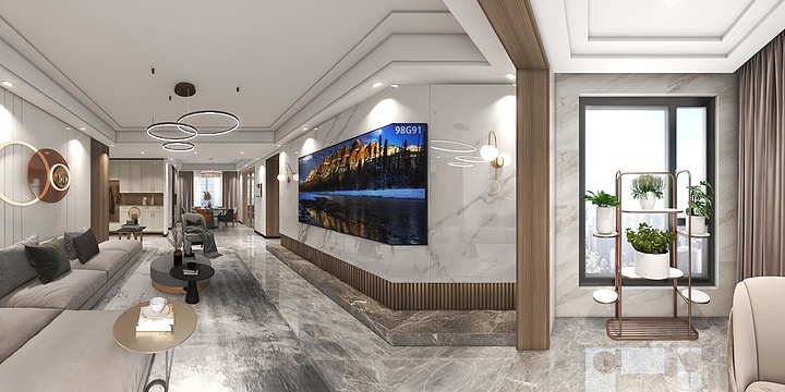 byTQX-远见领域130平现代风格-装修设计方案