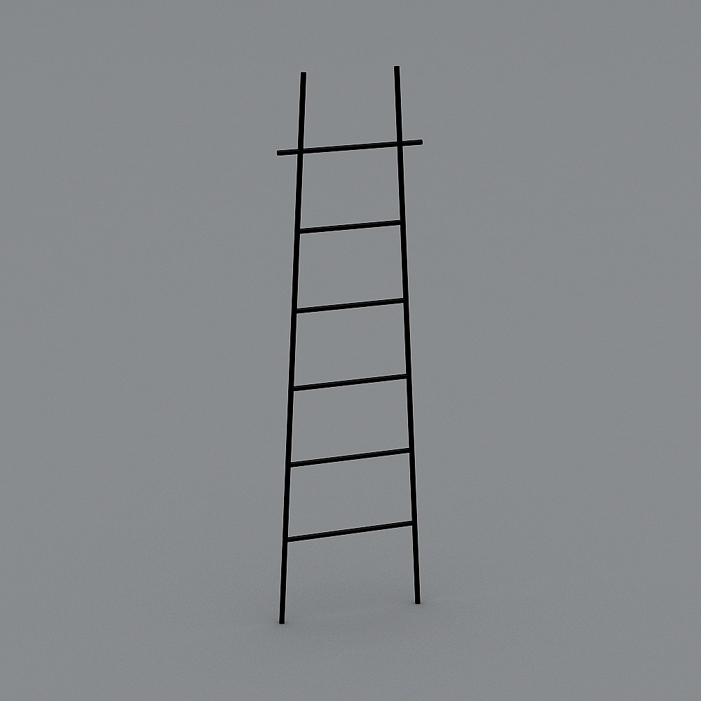 Black Modern Freestanding Bath Ladder Storage Towel Rack
