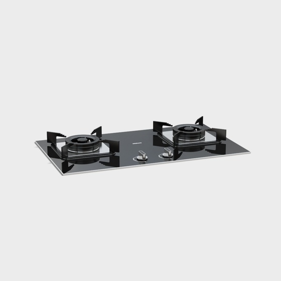 Modern Gas Cooktop 3D Model - 7B021