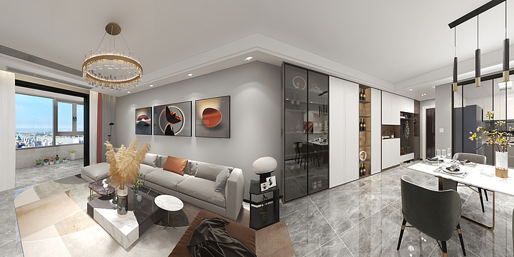 效果图空间设计1-东源朗阅125平福宅.dwg-装修设计方案