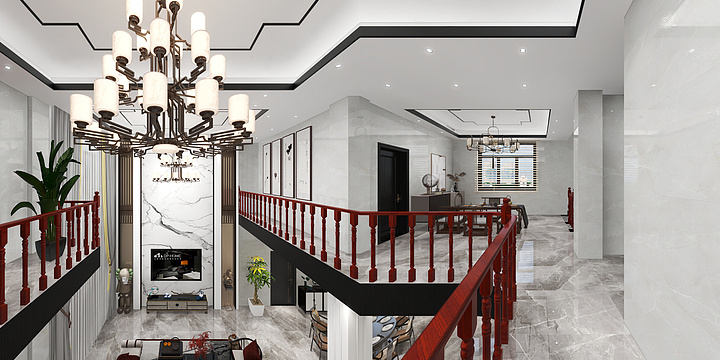 言鼎装饰韩-中式别墅-装修设计方案