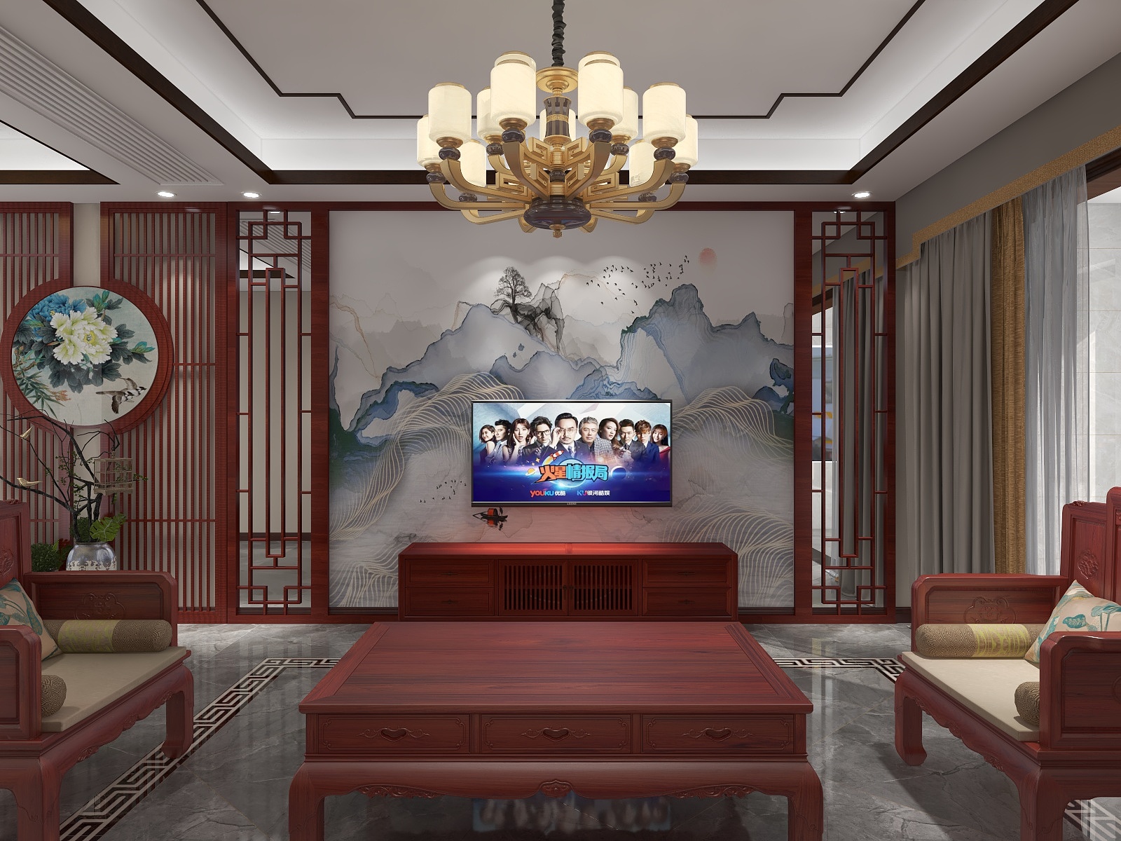 笑在此刻-中式装修装修效果图