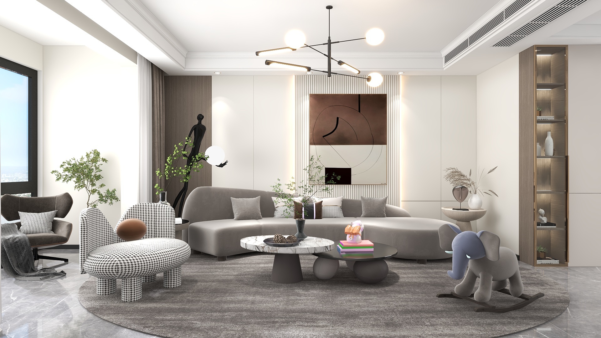 一品设计YP-173m²现代装修效果图