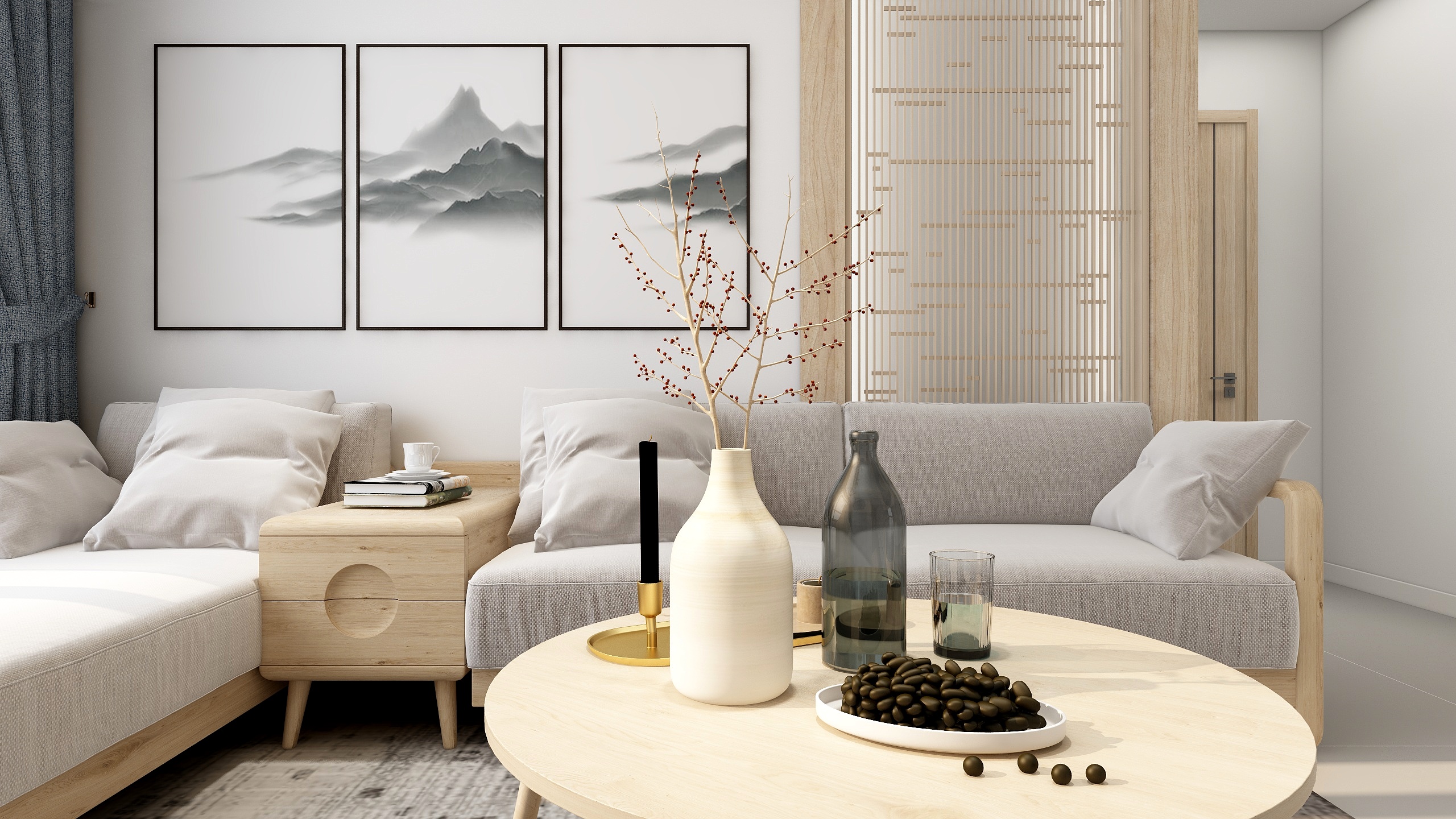 张鹏DESIGN-【半拍】——100平现代简约原木风-装修设计方案