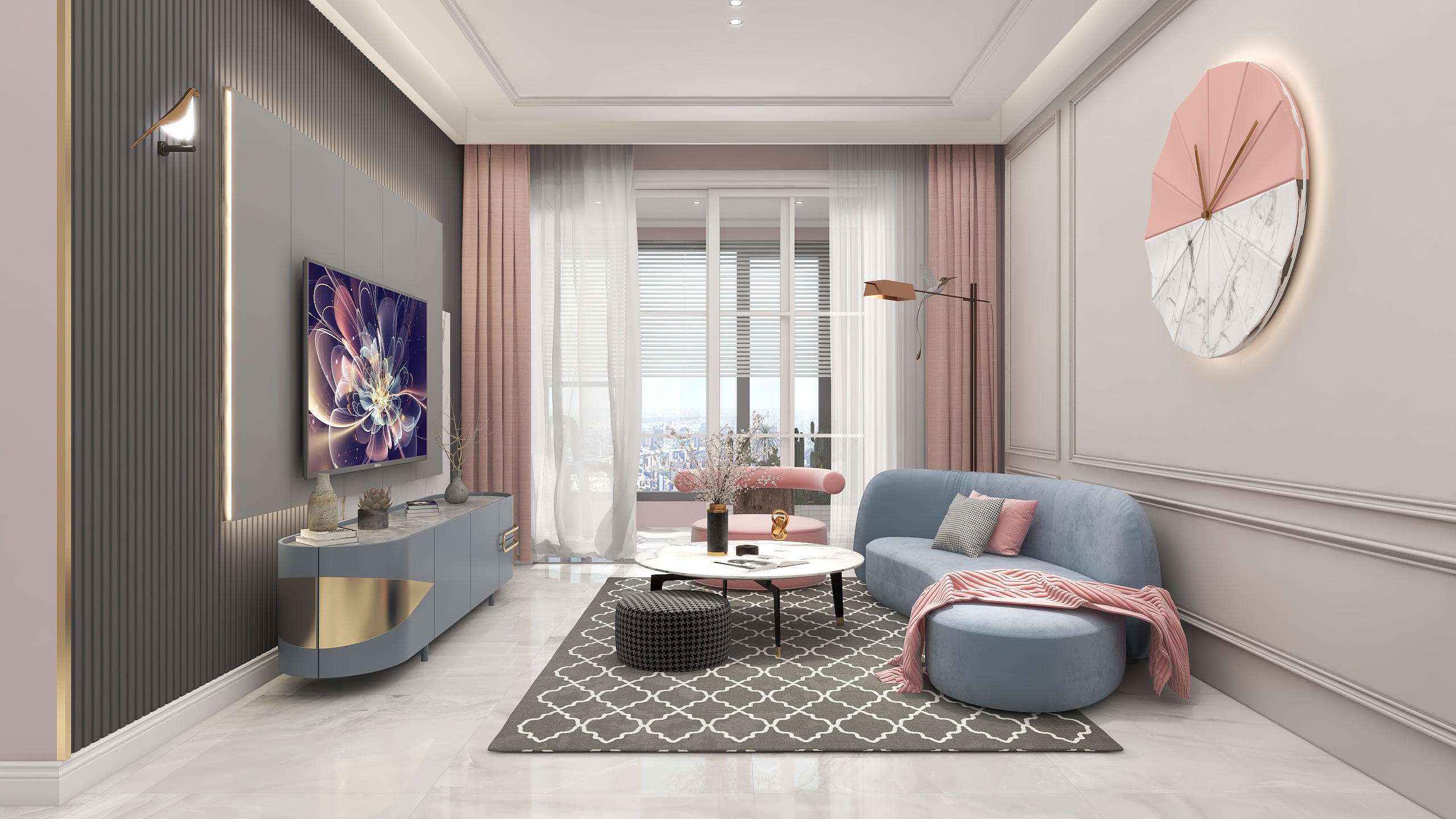 誉境|ArtDesign-《亿万少女的梦》海德公园83.00㎡现代风格装修效果图