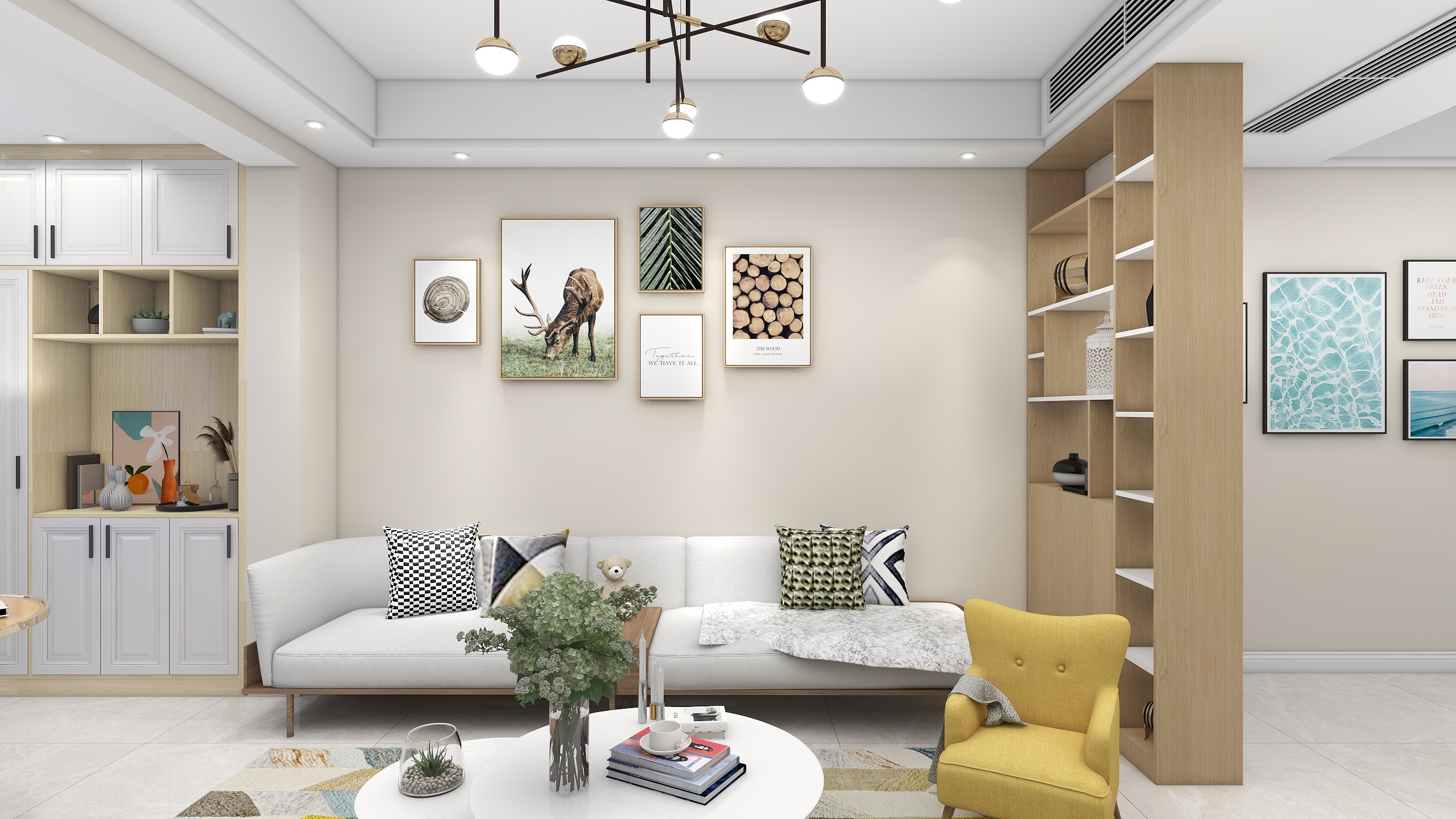 张亚兰-阳光东方府-北欧风格装修效果图