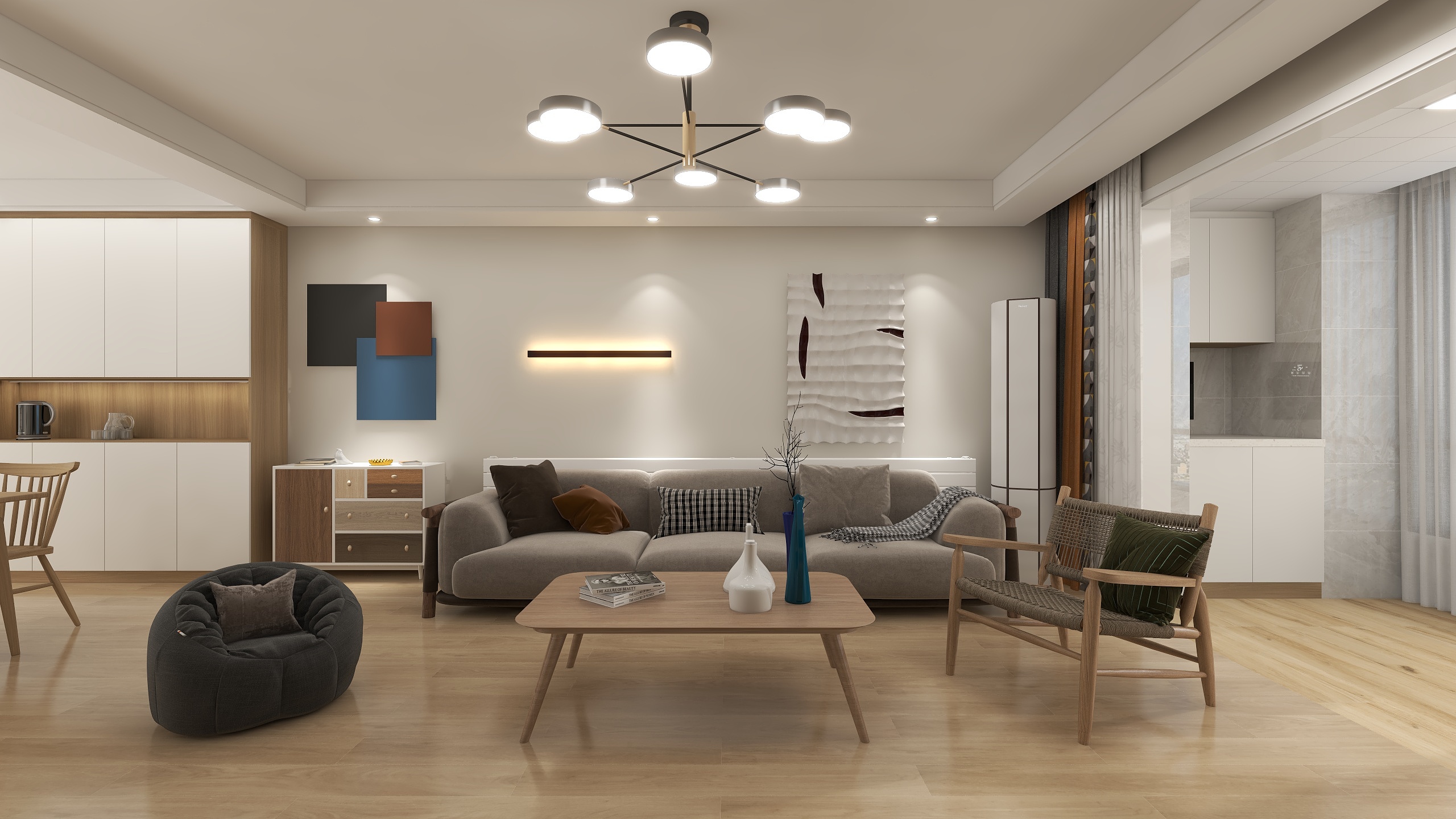 郭涛-清新北欧原木风装修效果图