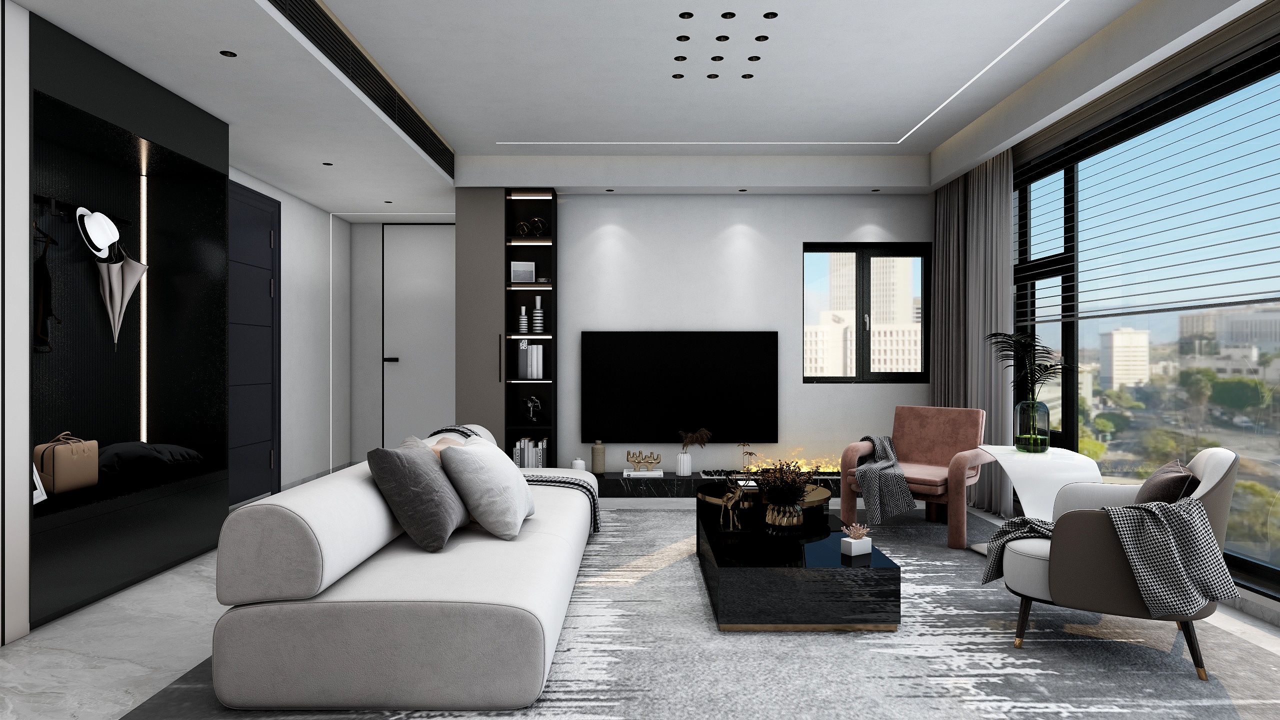 至简名设一张齐周-《山河》100㎡现代风格两居室-装修设计方案