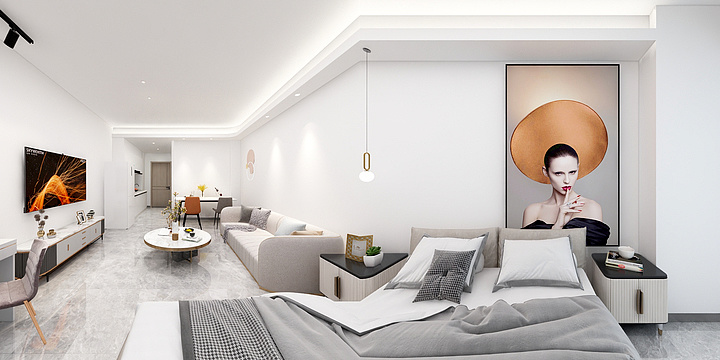 方少婷-九铭公寓4#一室一厅一卫-装修设计方案