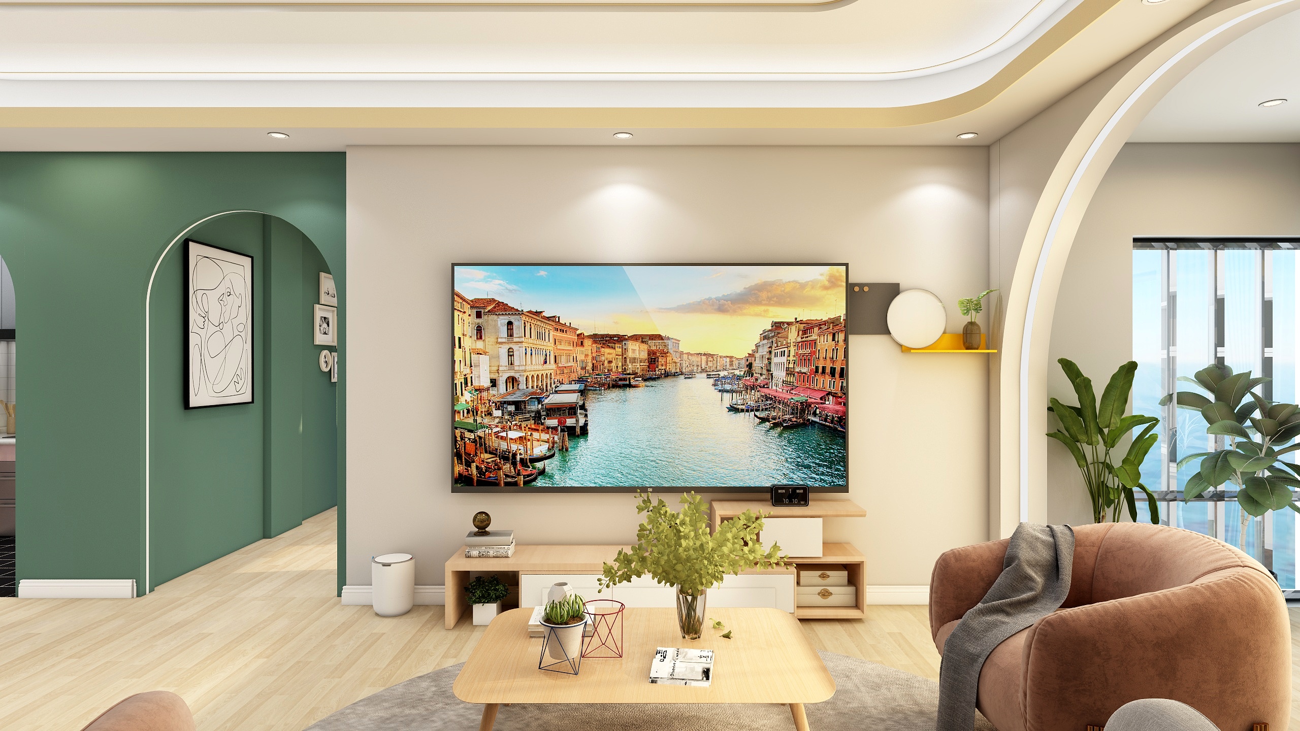 A谷自由-德信海德公园83.00㎡A2’3室2厅1卫1厨-装修设计方案