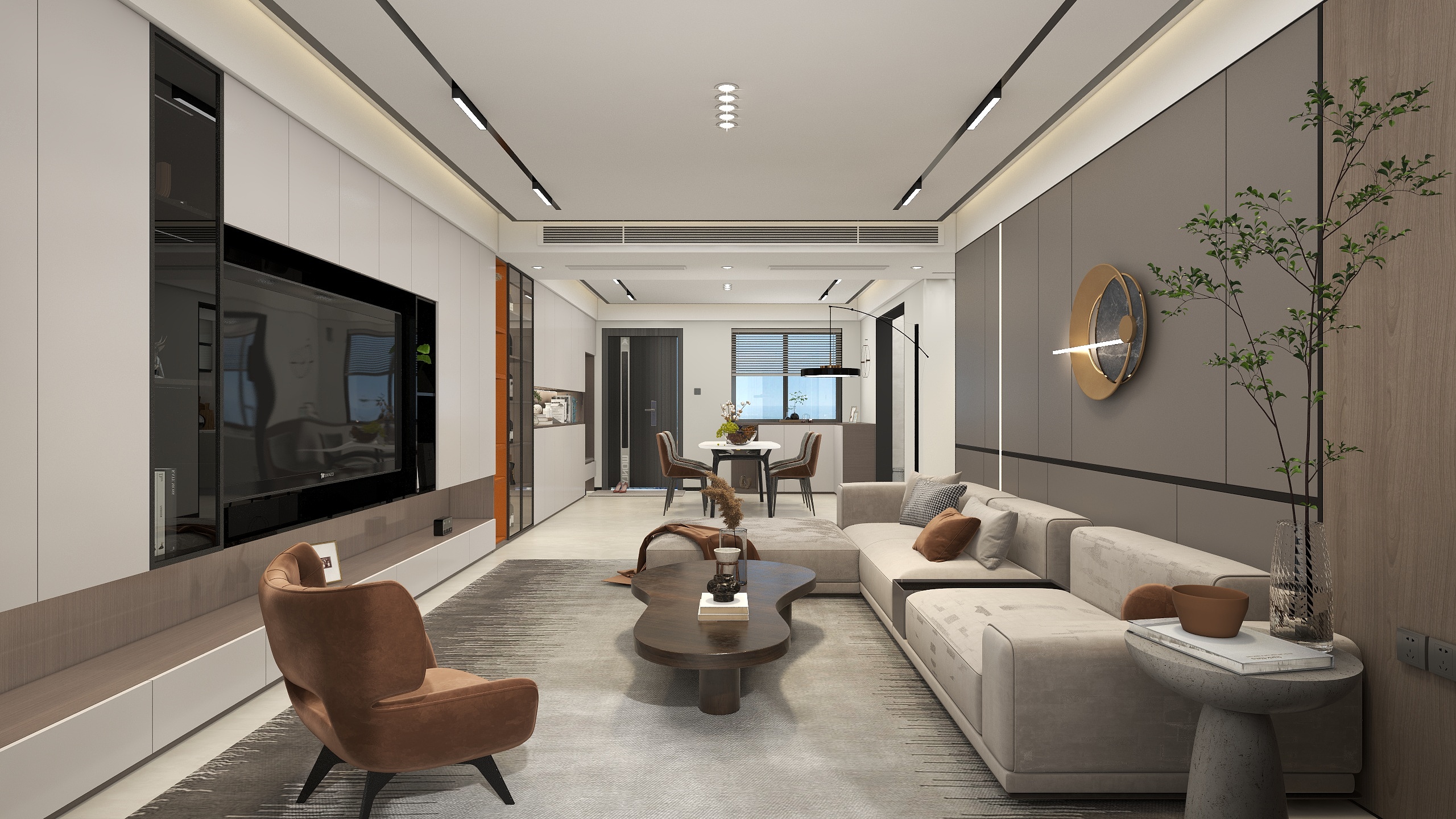 孙有权-『一尾流莺』145平丨现代轻奢无主灯两居装修效果图