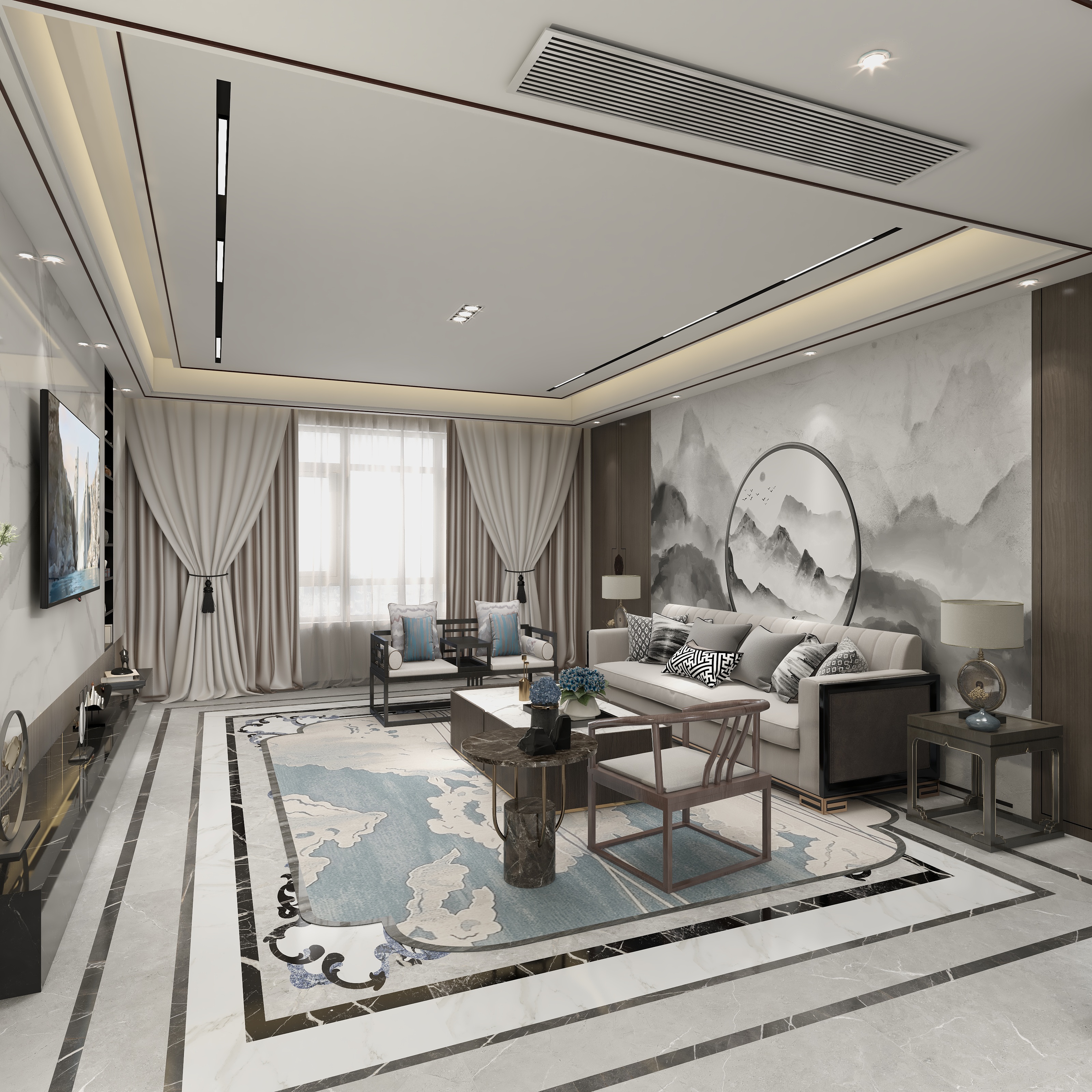 靓设计-北京金府大院新中式-副本-装修设计方案