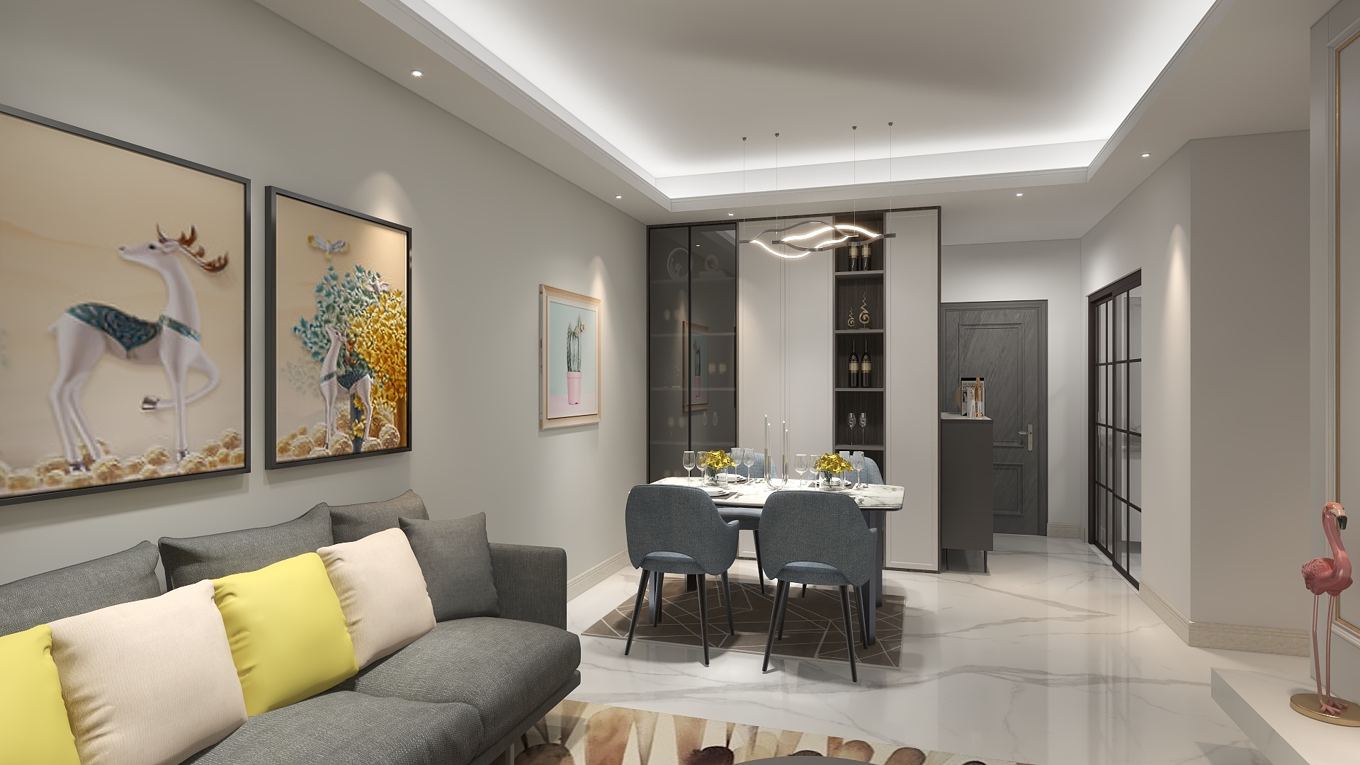 卢海亮-德信海德公园83.00㎡A2’3室2厅1卫1厨-装修设计方案