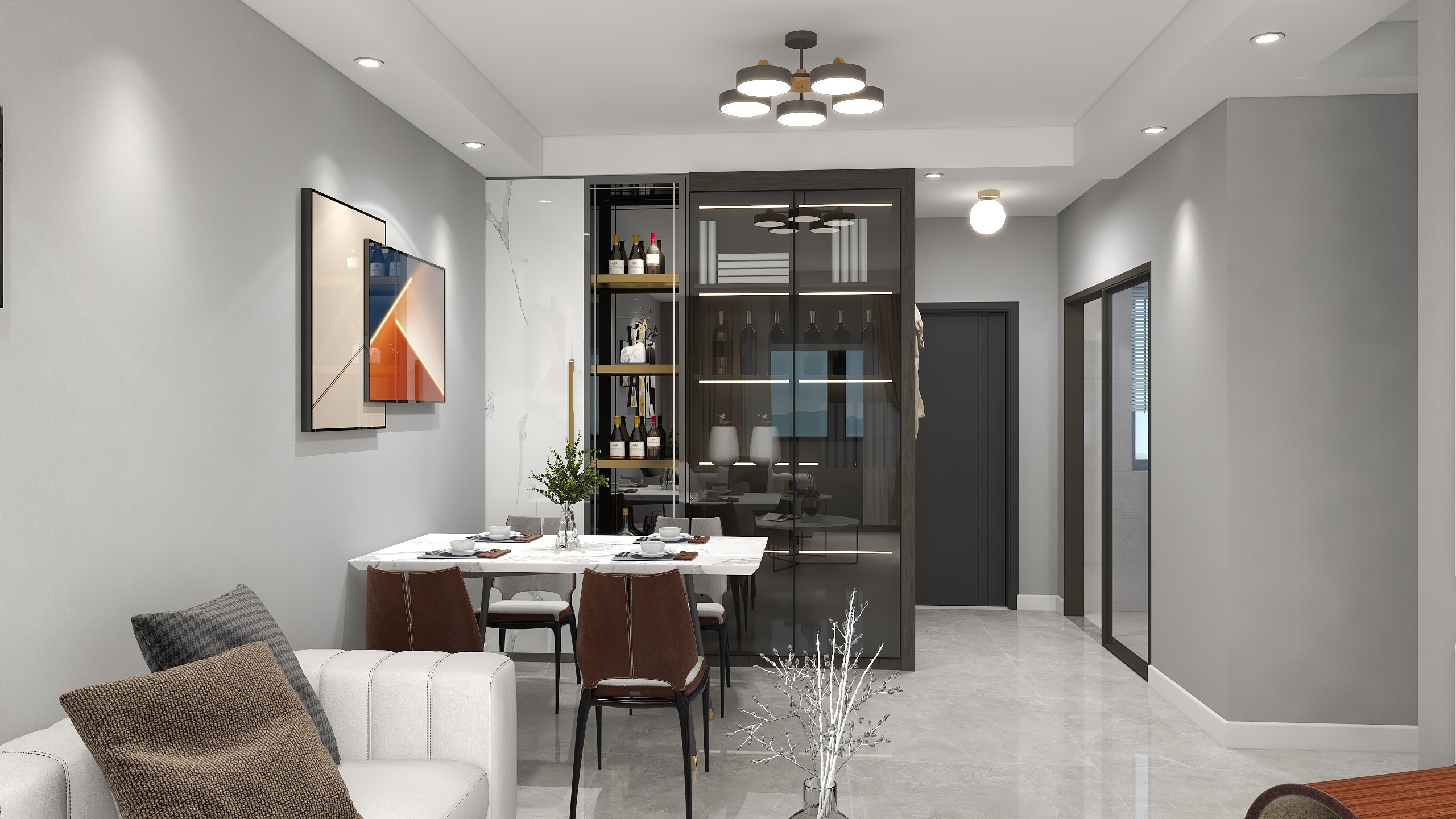 幸运星装饰-德信海德公园83.00㎡A2’3室2厅1卫1厨装修效果图