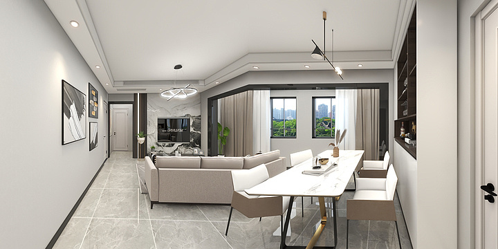 燊作装饰-瑞和园89.50㎡B户型3室2厅1卫-装修设计方案