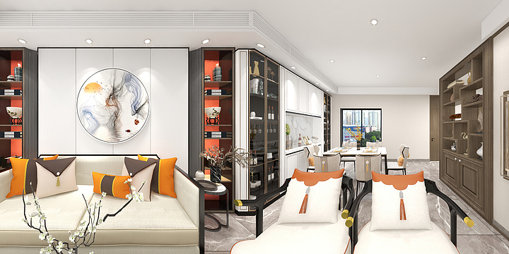 一家一宅设计-创新国际社区新中式-装修设计方案