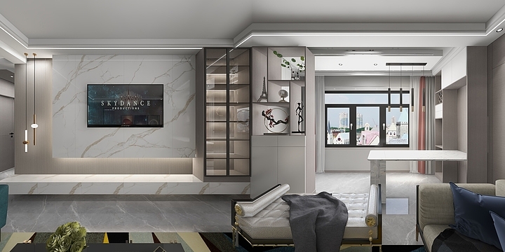 宁夏智胜装饰设计有限公司-中博.山水大院装修效果图