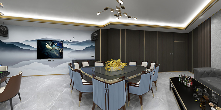 银龙装饰-名门首府北楼4层综合茶餐厅-装修设计方案