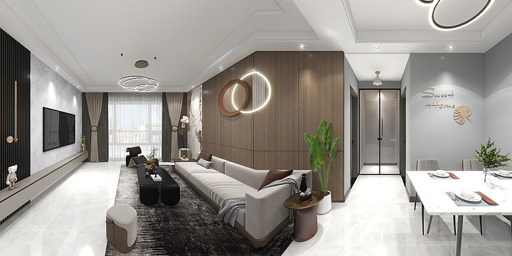 宁静致远t-效果图.dwg-装修设计方案