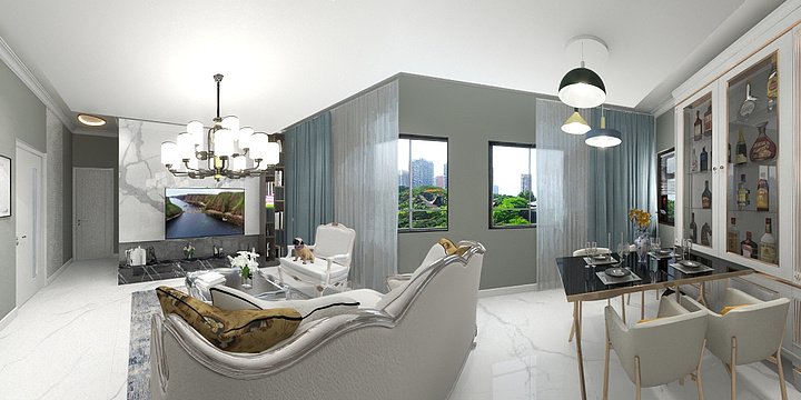 小奈西设计-瑞和园89.50㎡B户型3室2厅1卫-装修设计方案