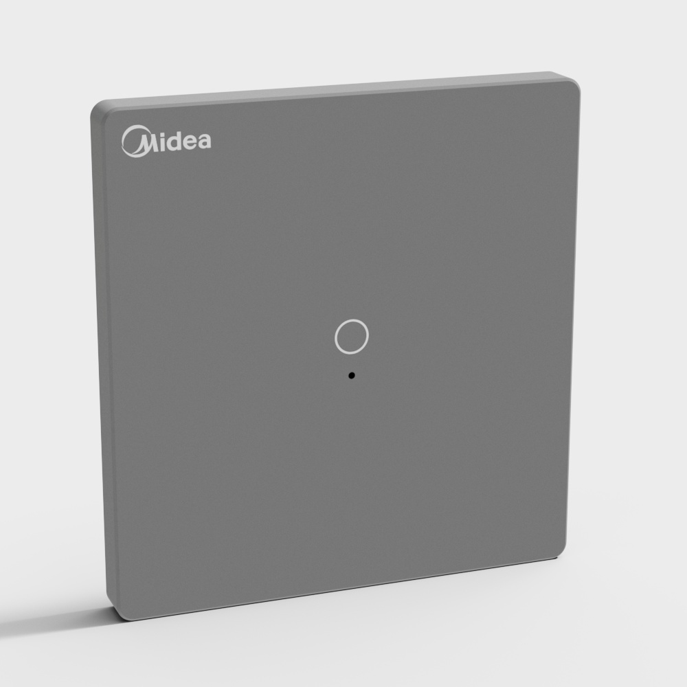 美的  ZigBee 一路灯光开关(零火)  D1ZDK-1太空灰3D模型