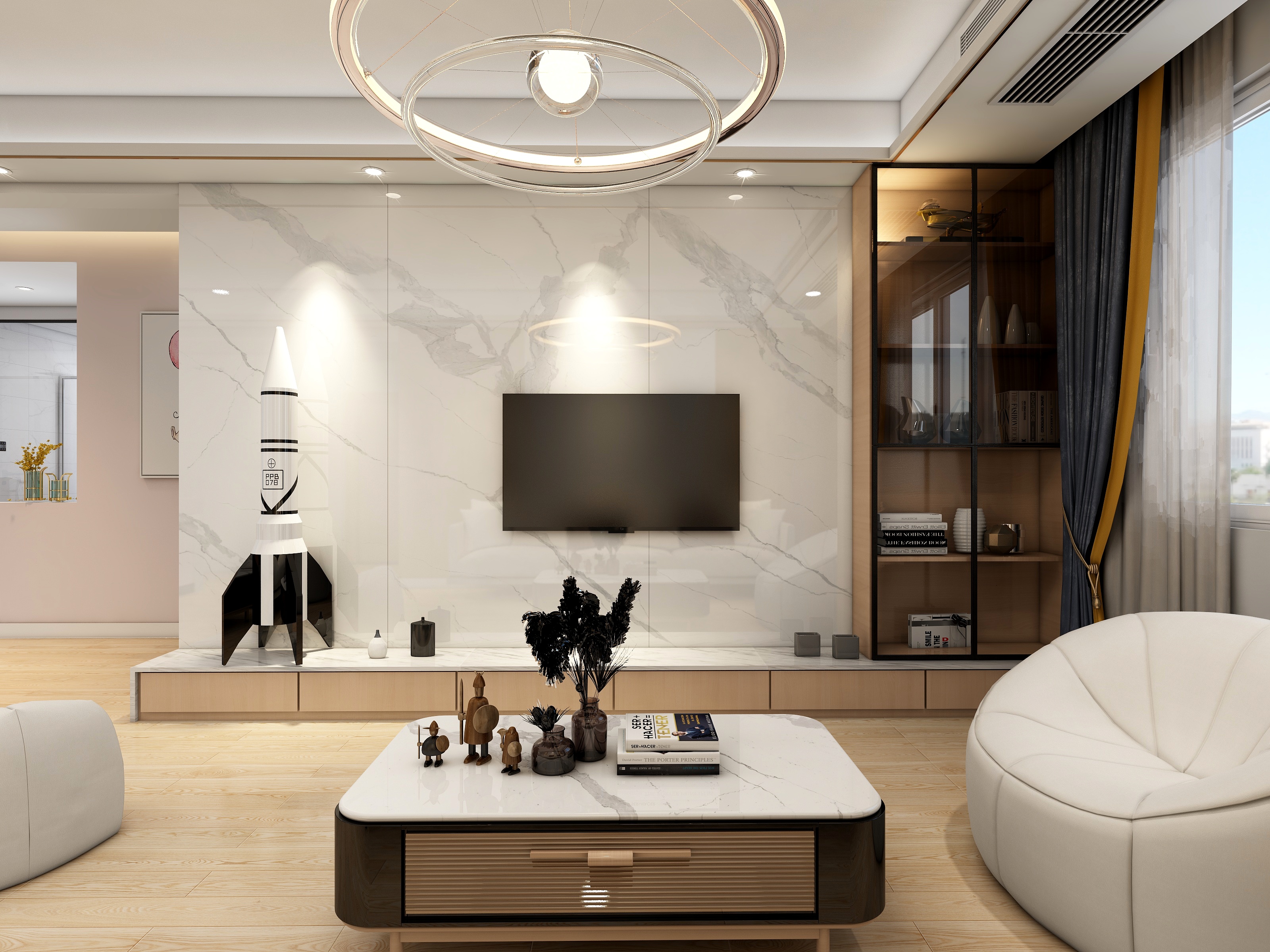 500一套_韩昊霖-原木风-120平3房2厅装修效果图