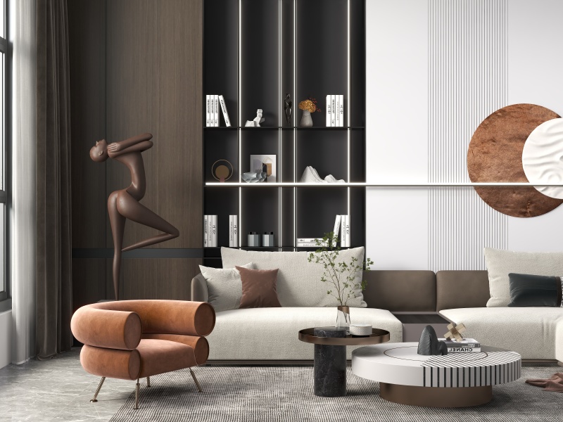 Contemporary Gray Living Room with Elegant Details