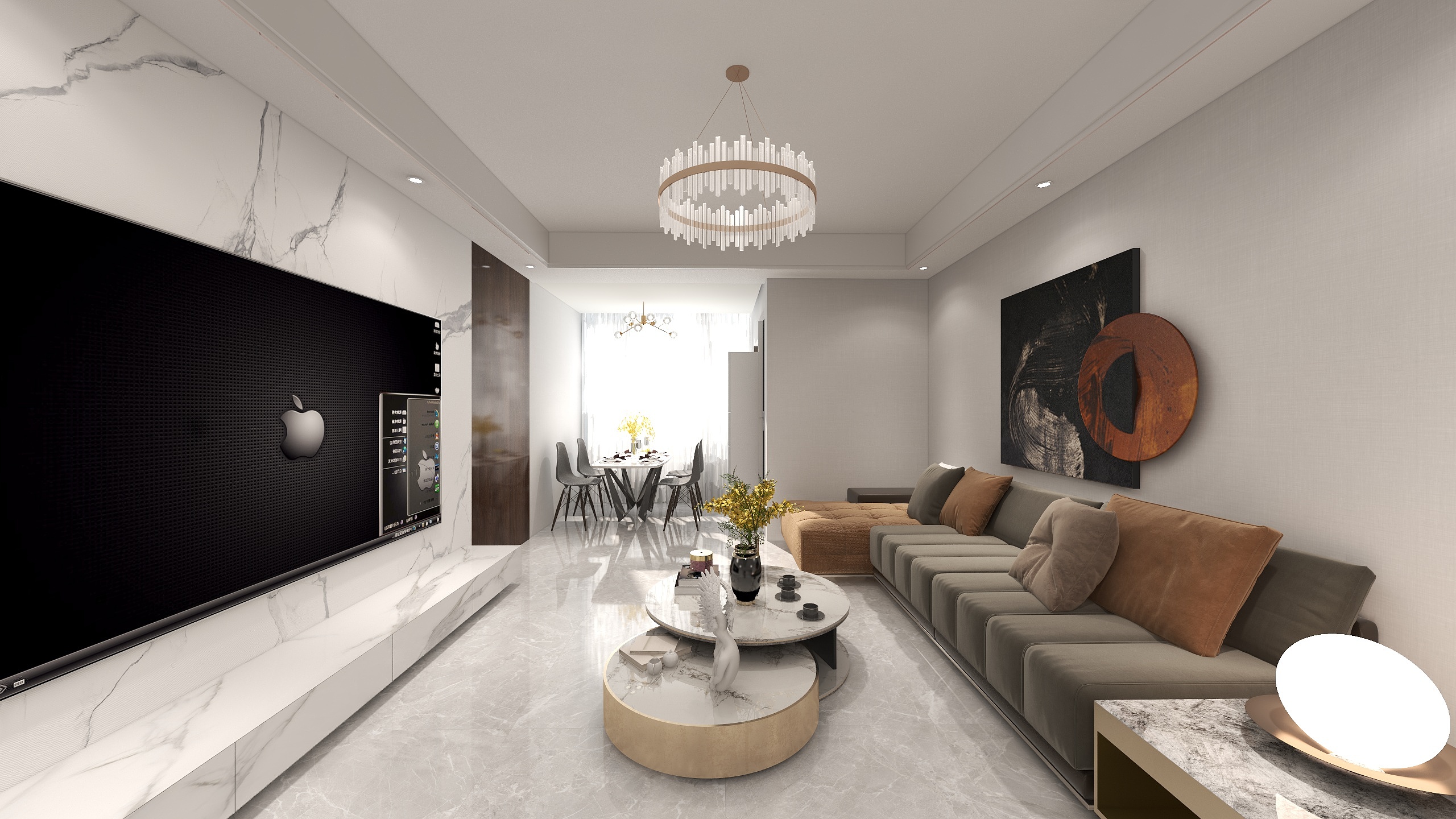 木林森-阳泉古城小区94平两室现代简约装修-装修设计方案