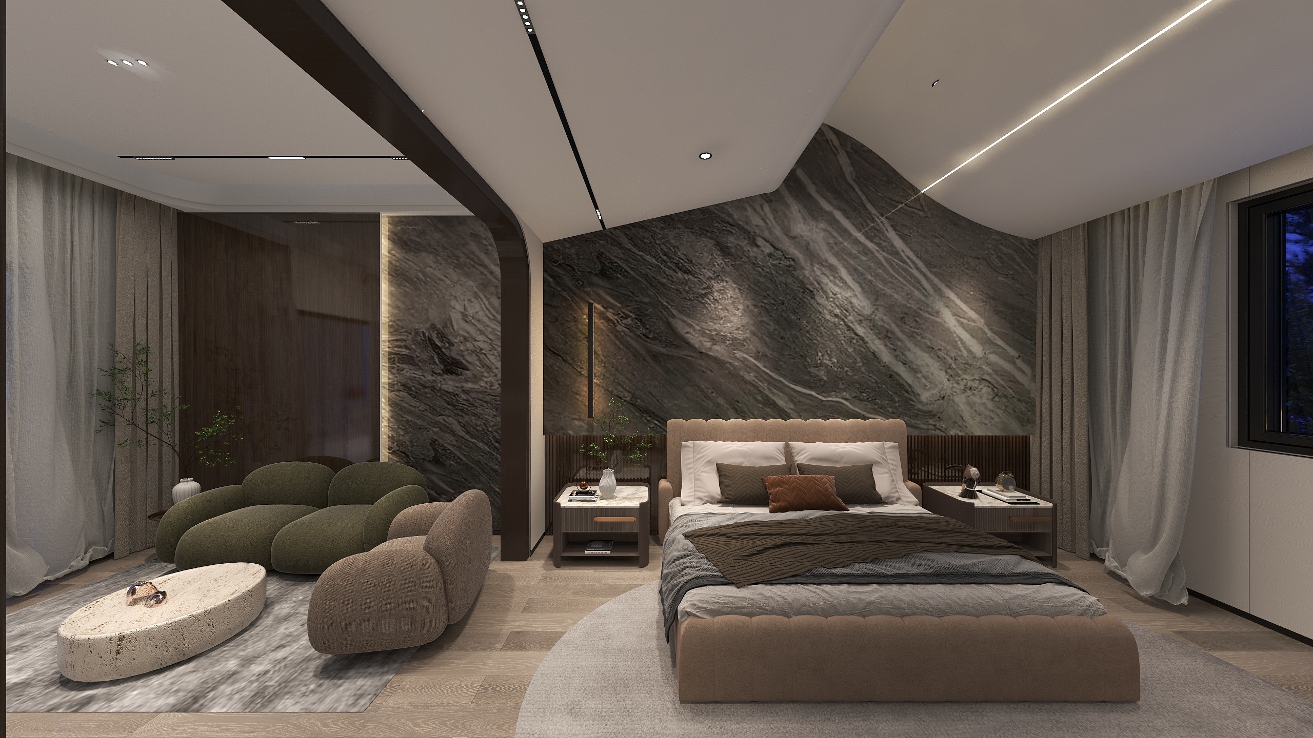 全宅智能设计胡东-玉湖澜湾别墅【卧室无主灯设计】-装修设计方案