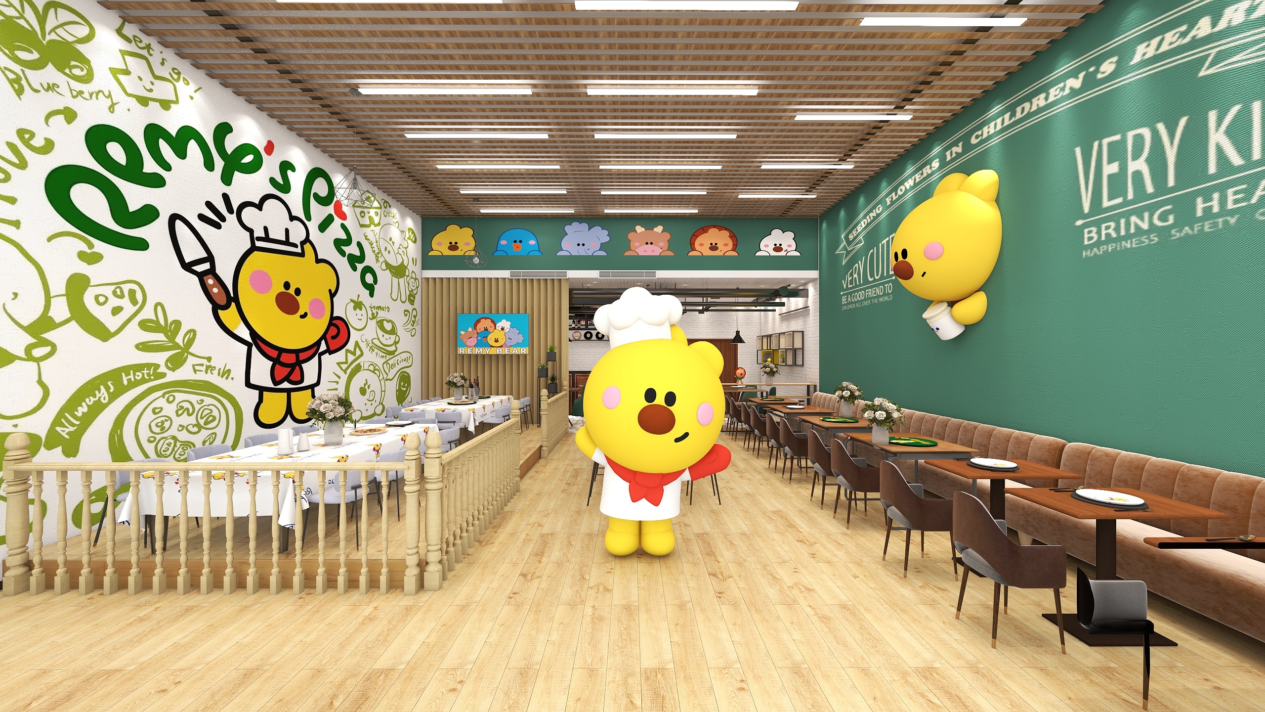 otttttnow-美式披萨店-装修设计方案