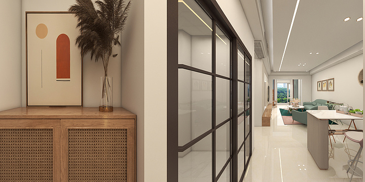 百姓家装饰-德信海德公园83.00㎡A2’3室2厅1卫1厨-装修设计方案