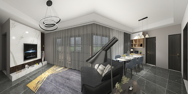 李辉Dseigner-瑞和园89.50㎡B户型3室2厅1卫-装修设计方案