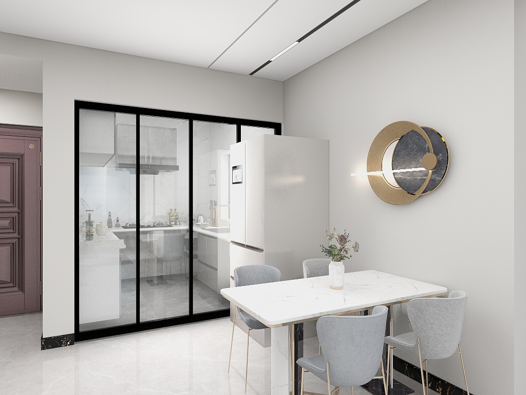 拜尔装饰～小谭13863408141-鲁中首府3-1-2901影视墙岩板-装修设计方案