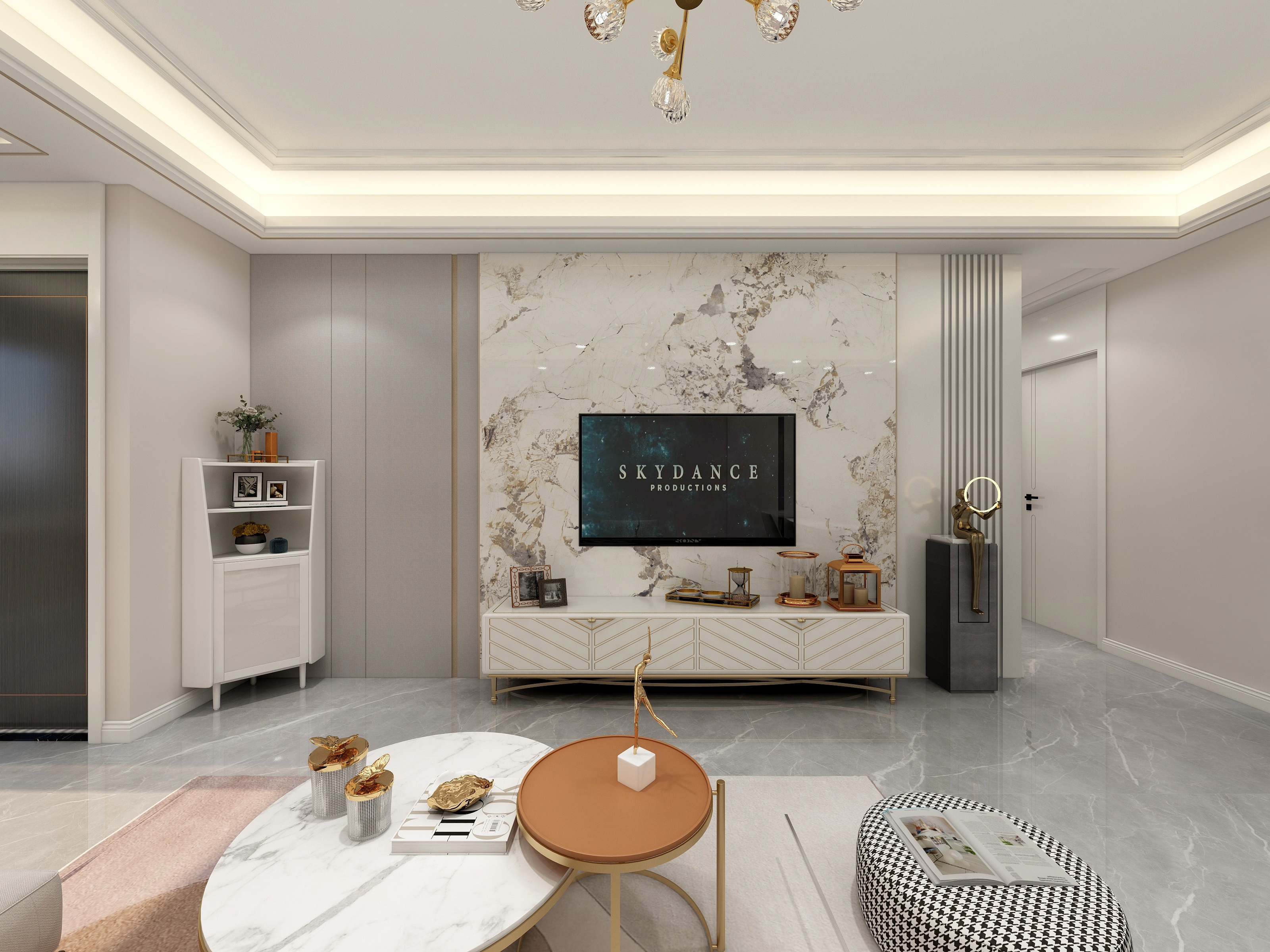 杨华-东莞156方自建房三楼现代风装修效果图