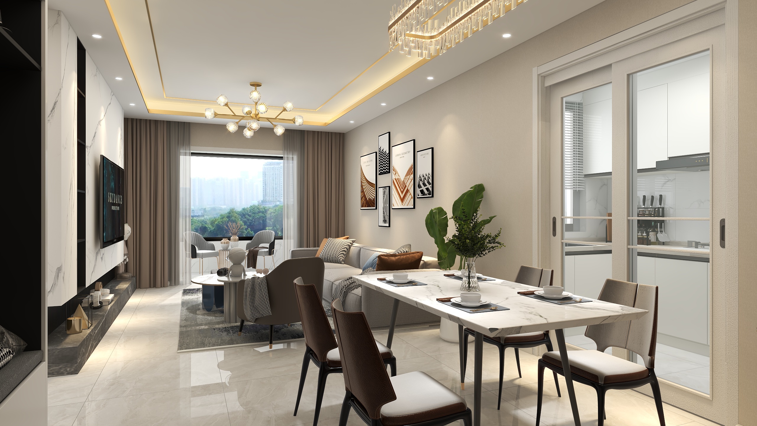 景成鸿彦-德馨花园-轻奢风格装修效果图